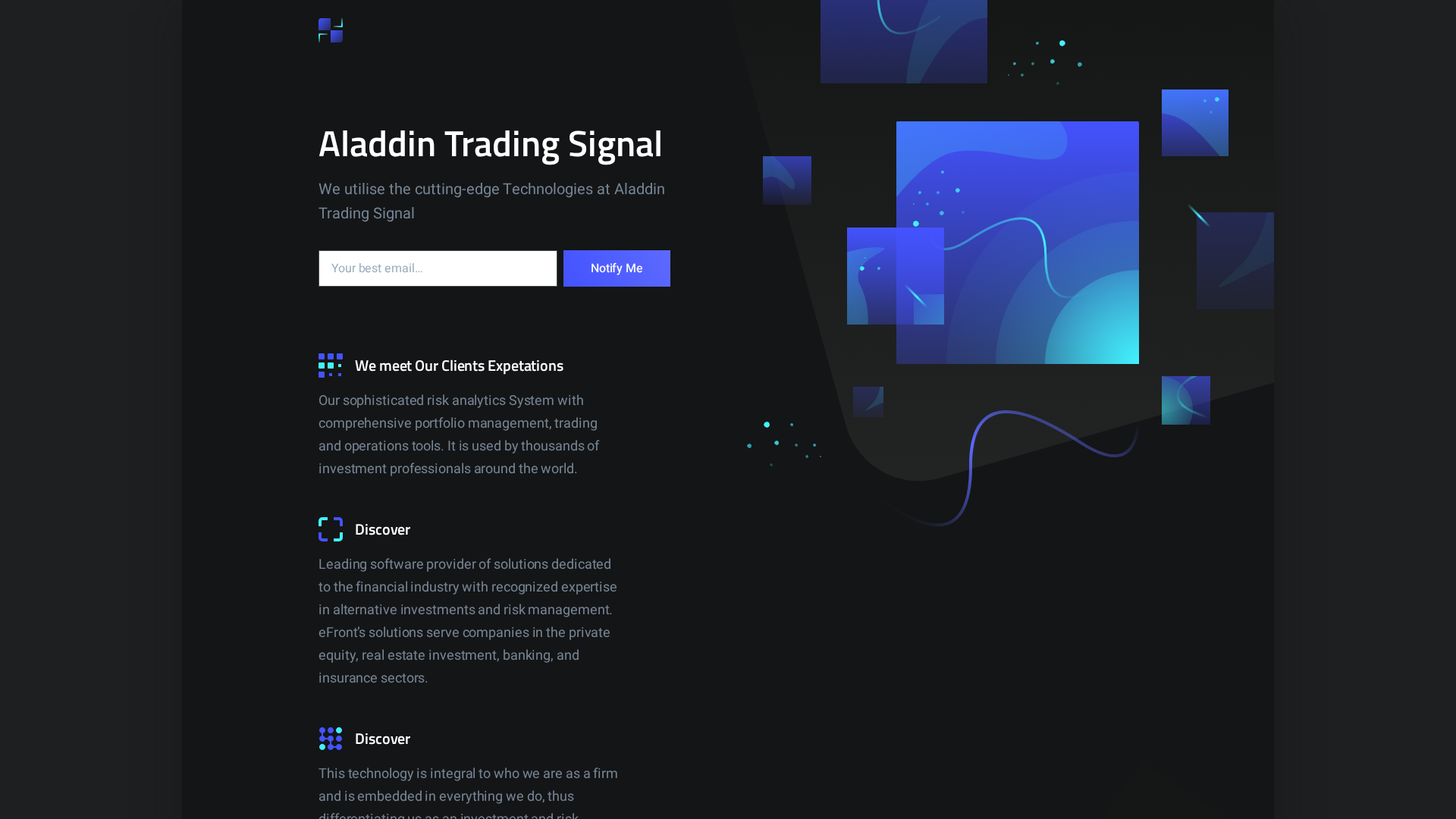 Screenshot of aladdintradingsignal.com