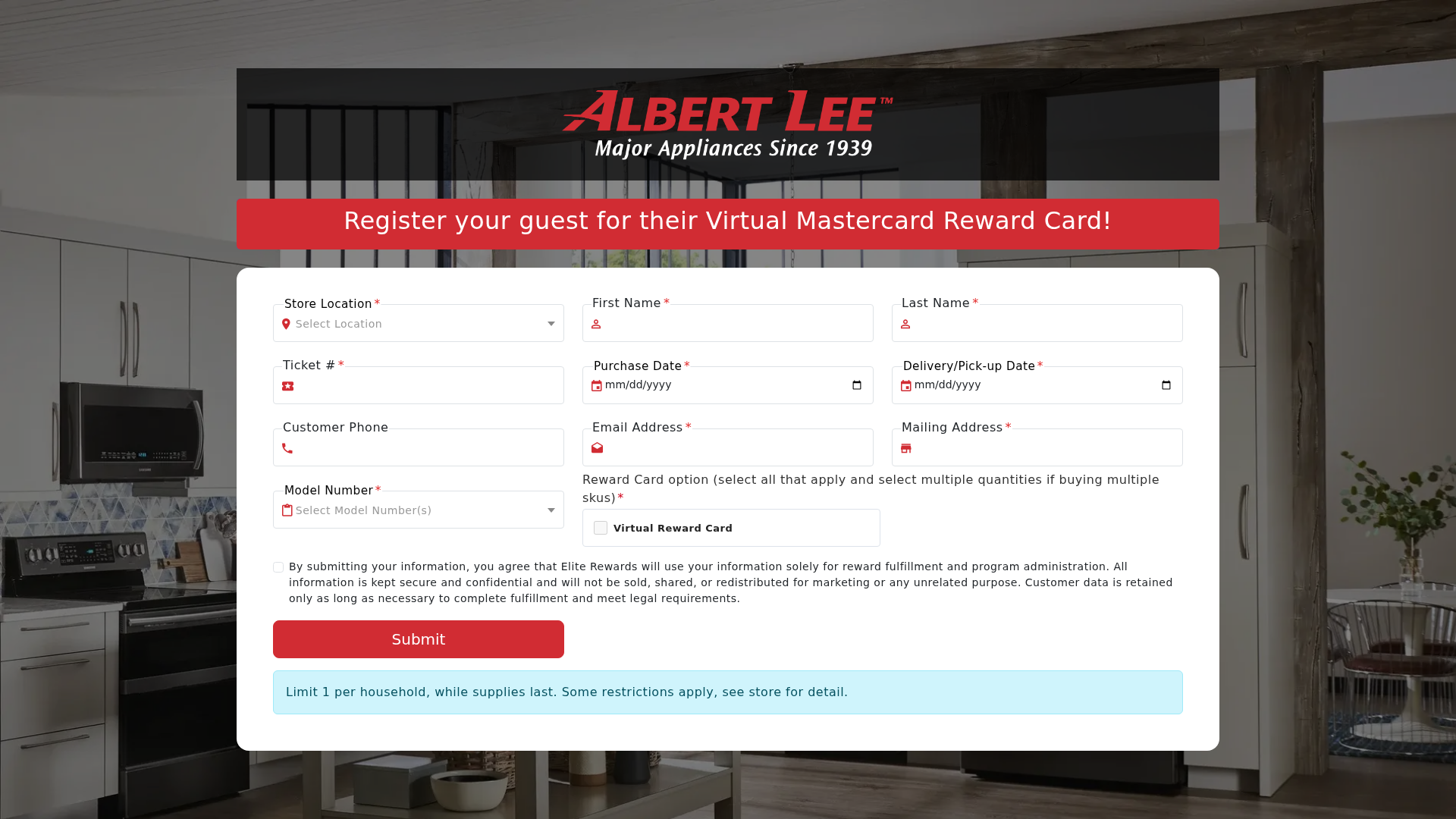 Screenshot of albertlee-rewards.com