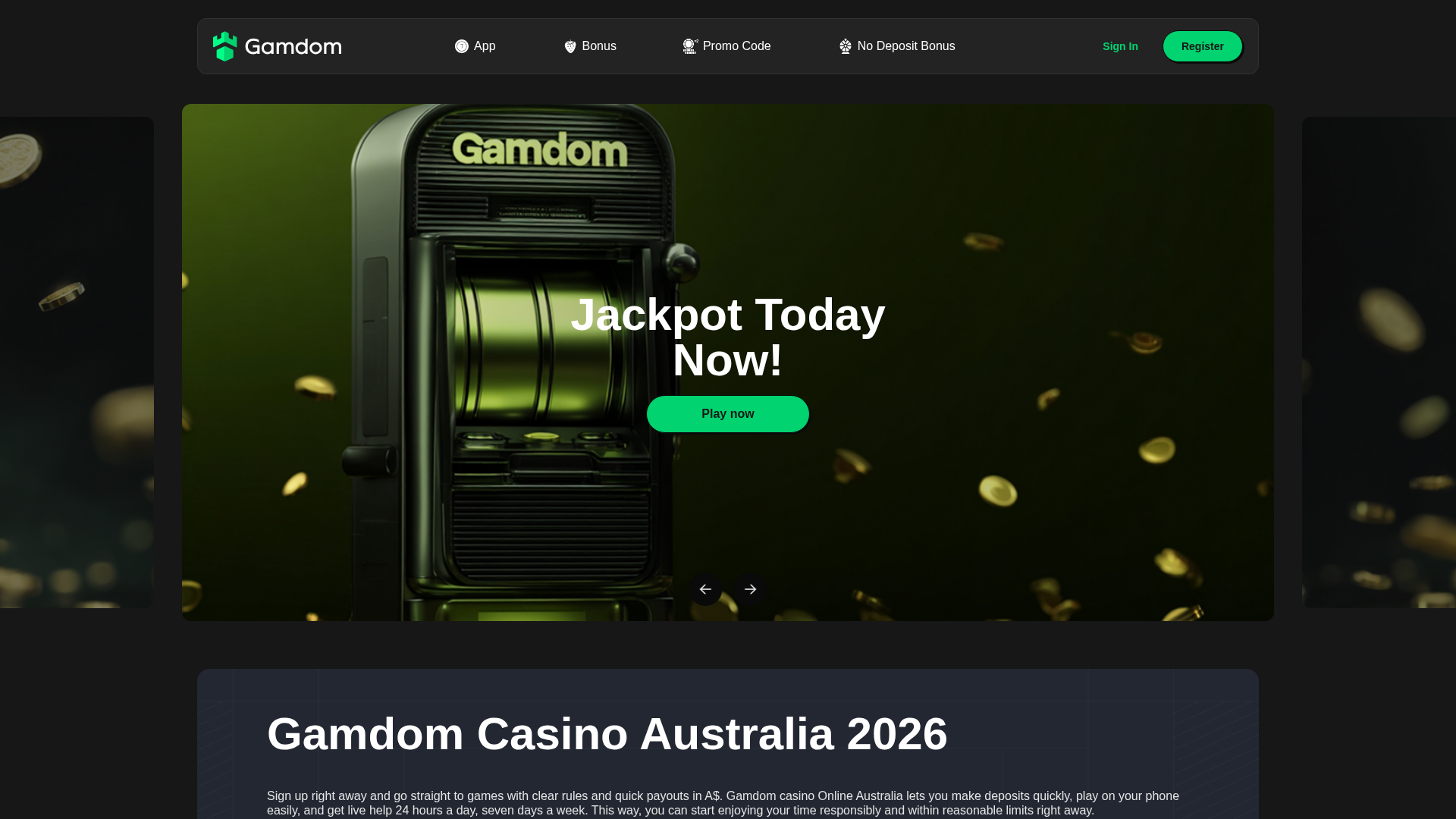 Screenshot of gamdom-au.us.com