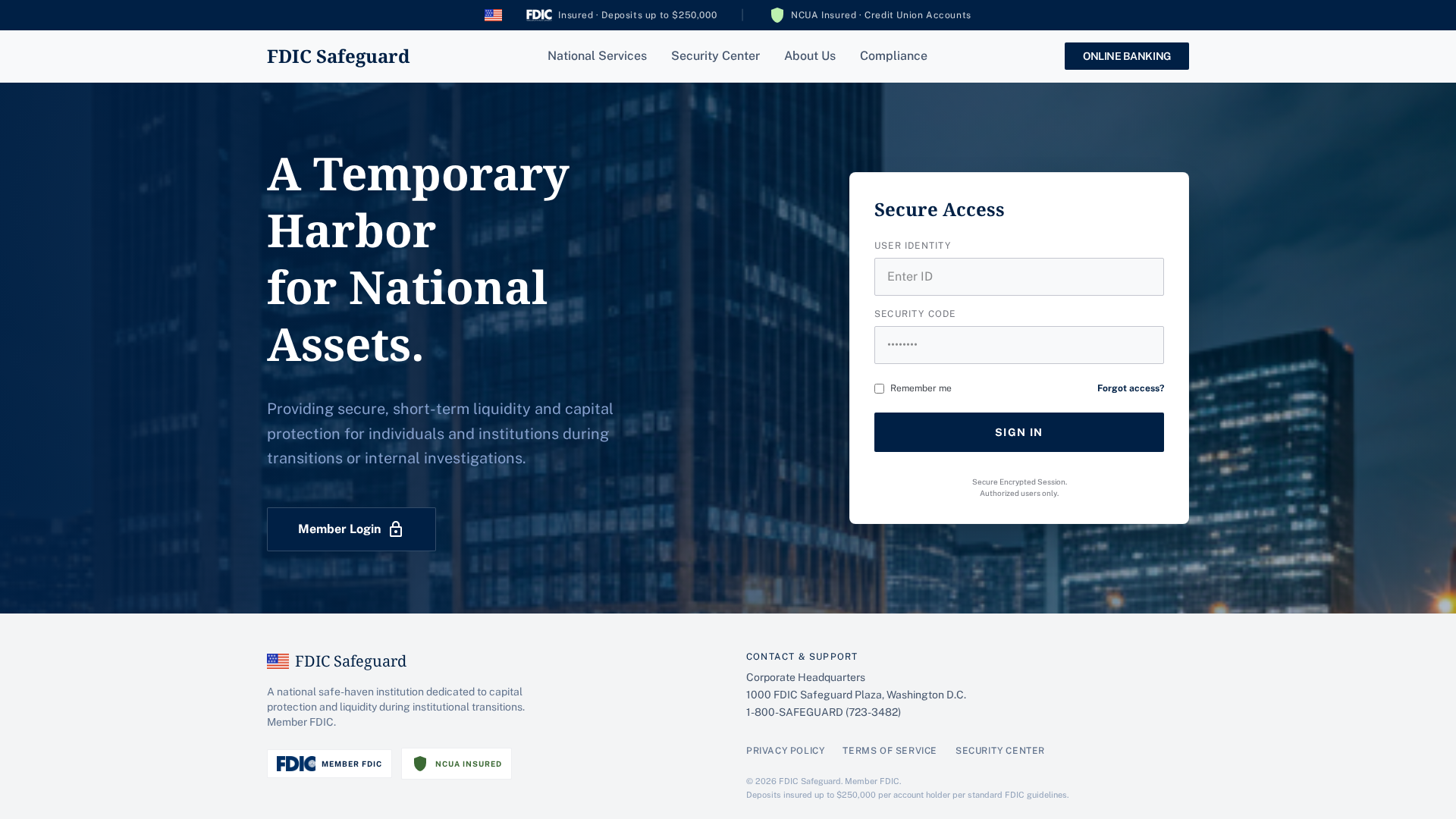 Screenshot of fdicsafeguard.com