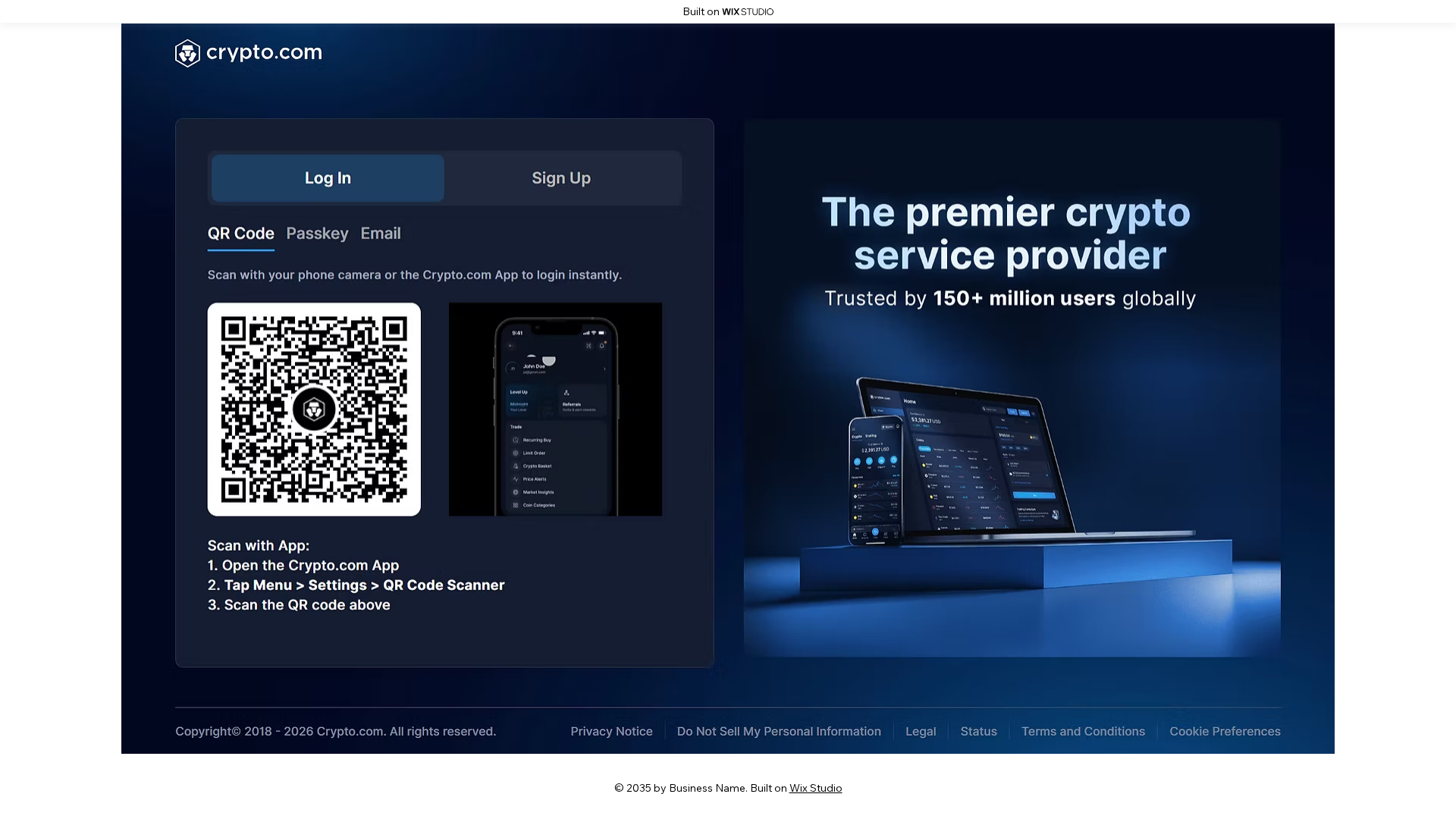 Screenshot of starteding-cryptocom.wixstudio.com