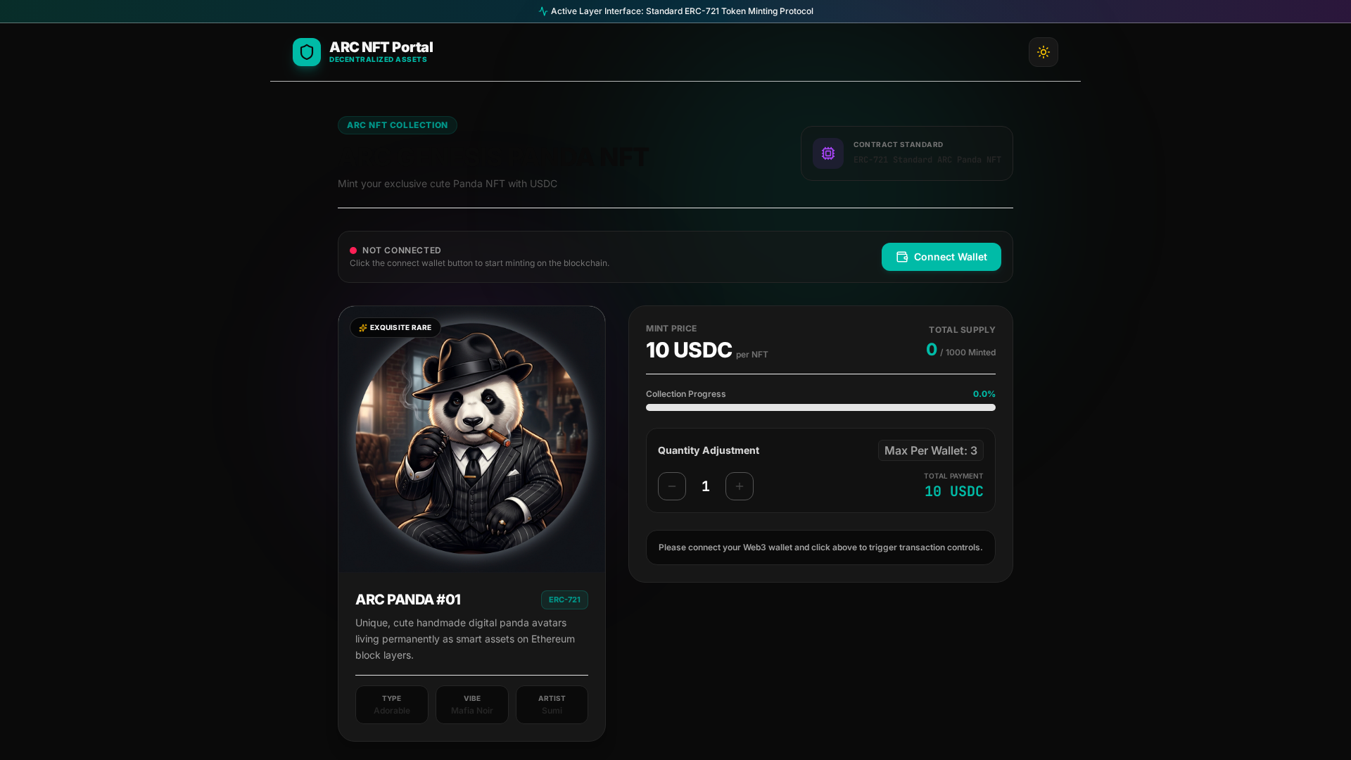 Screenshot of arc-nft-mint.vercel.app