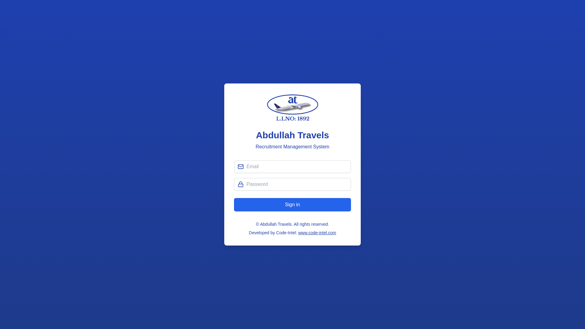 Screenshot of abdhullah-travels.code-intel.com