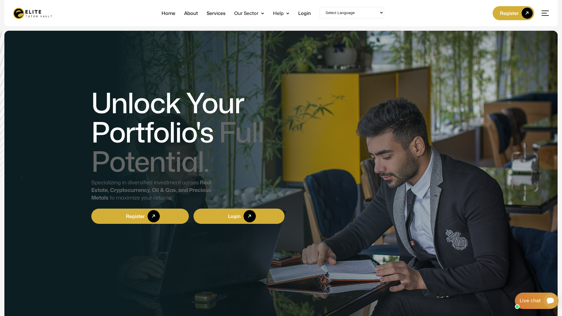 Screenshot of elitetutorvault.com