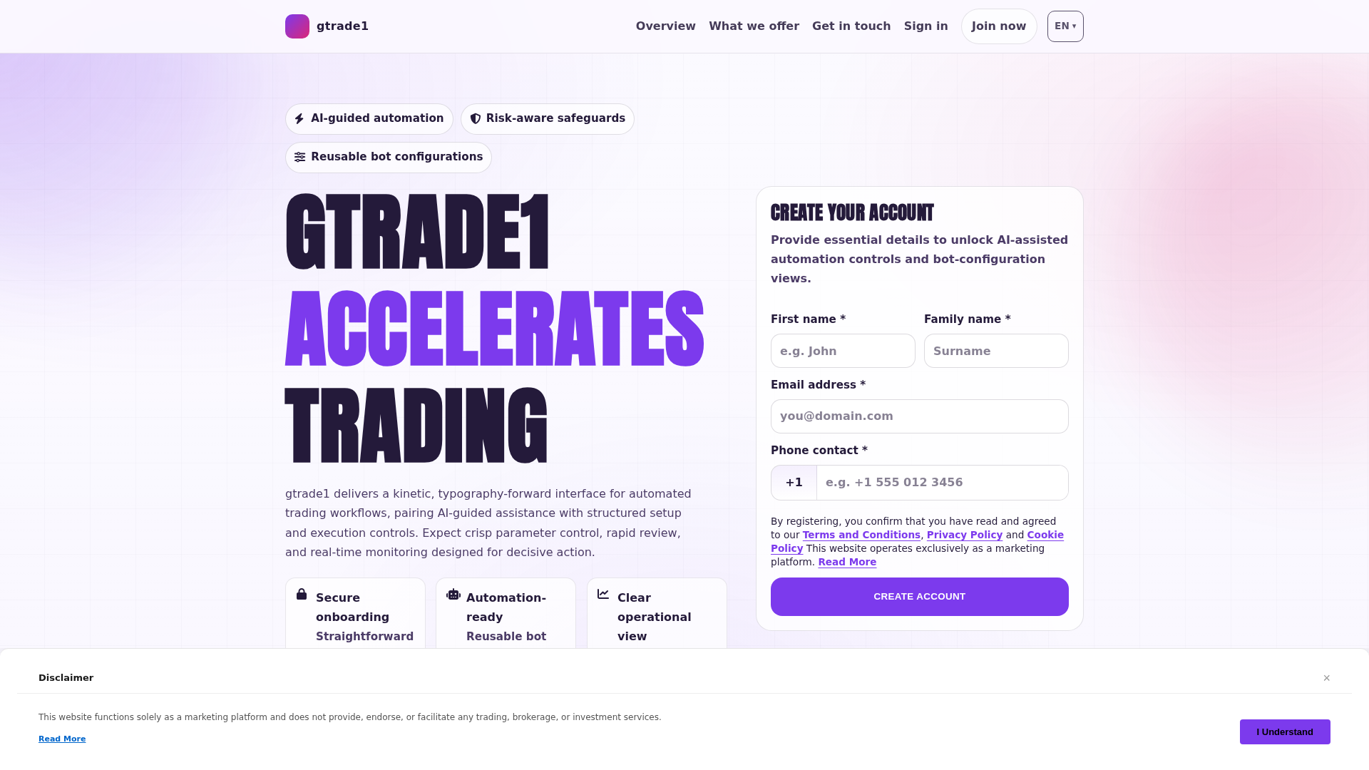 Screenshot of gtrade1.com