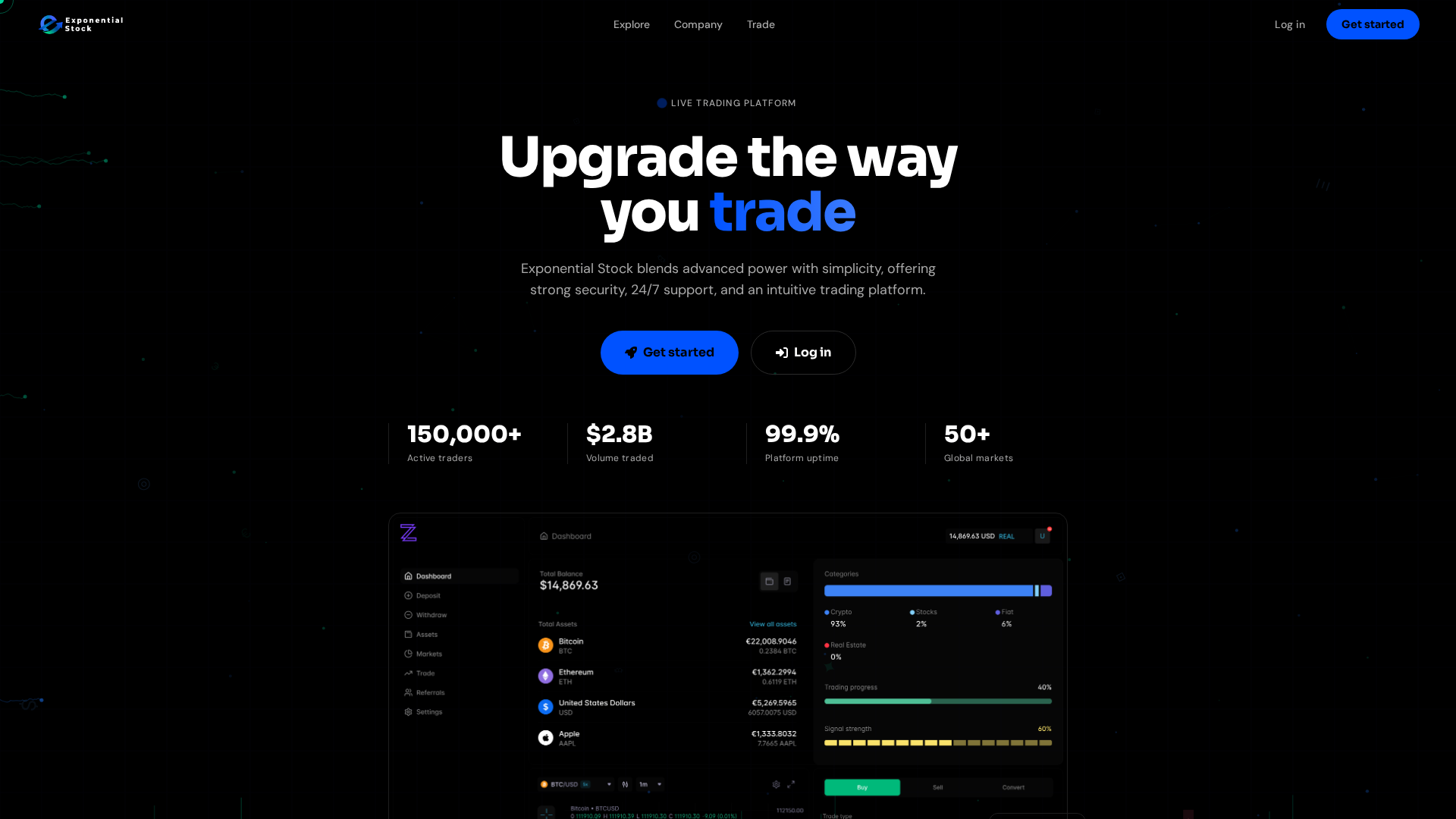 Screenshot of exponentialstock.com