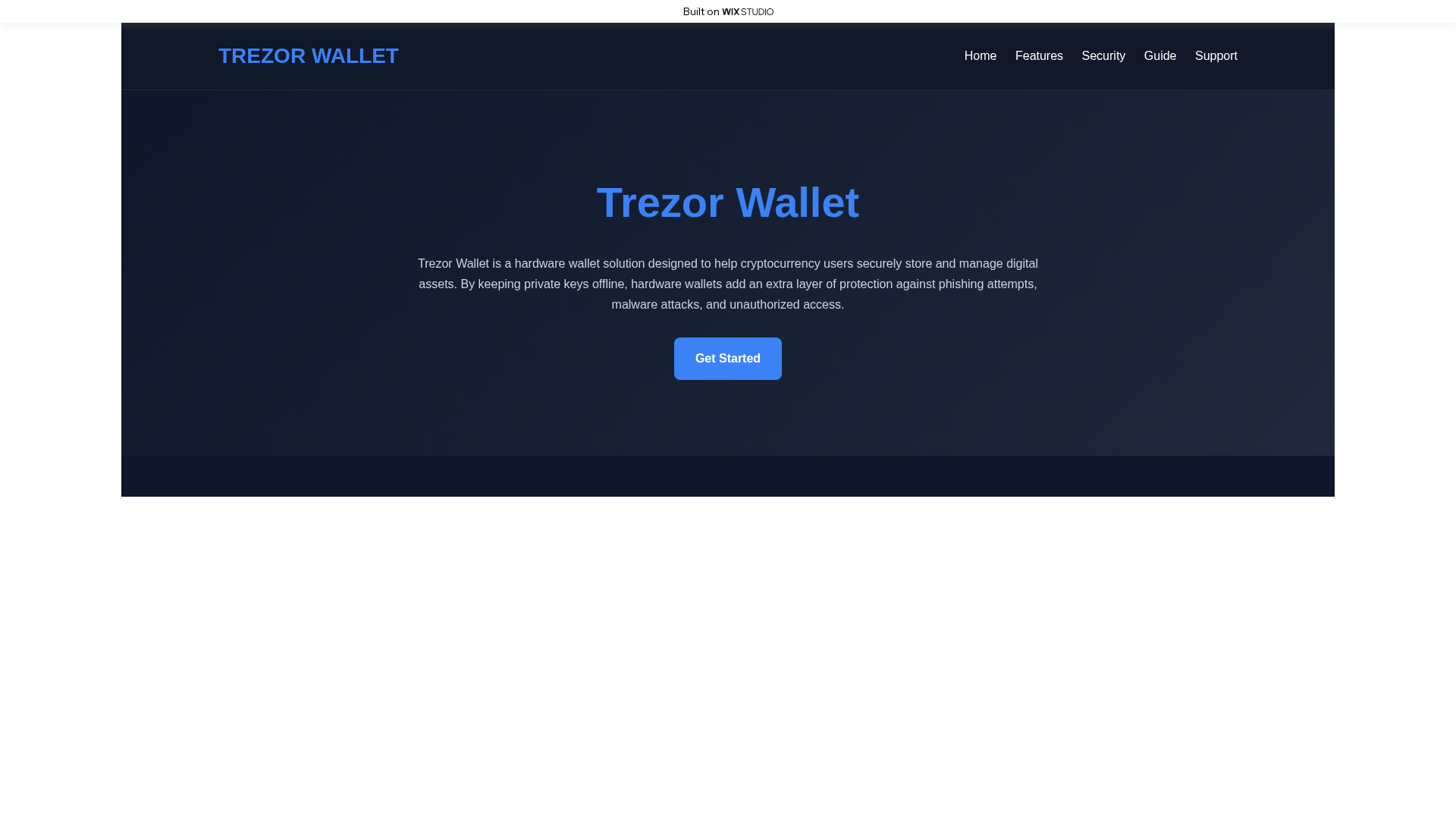 Screenshot of apps-trezor-en.wixstudio.com