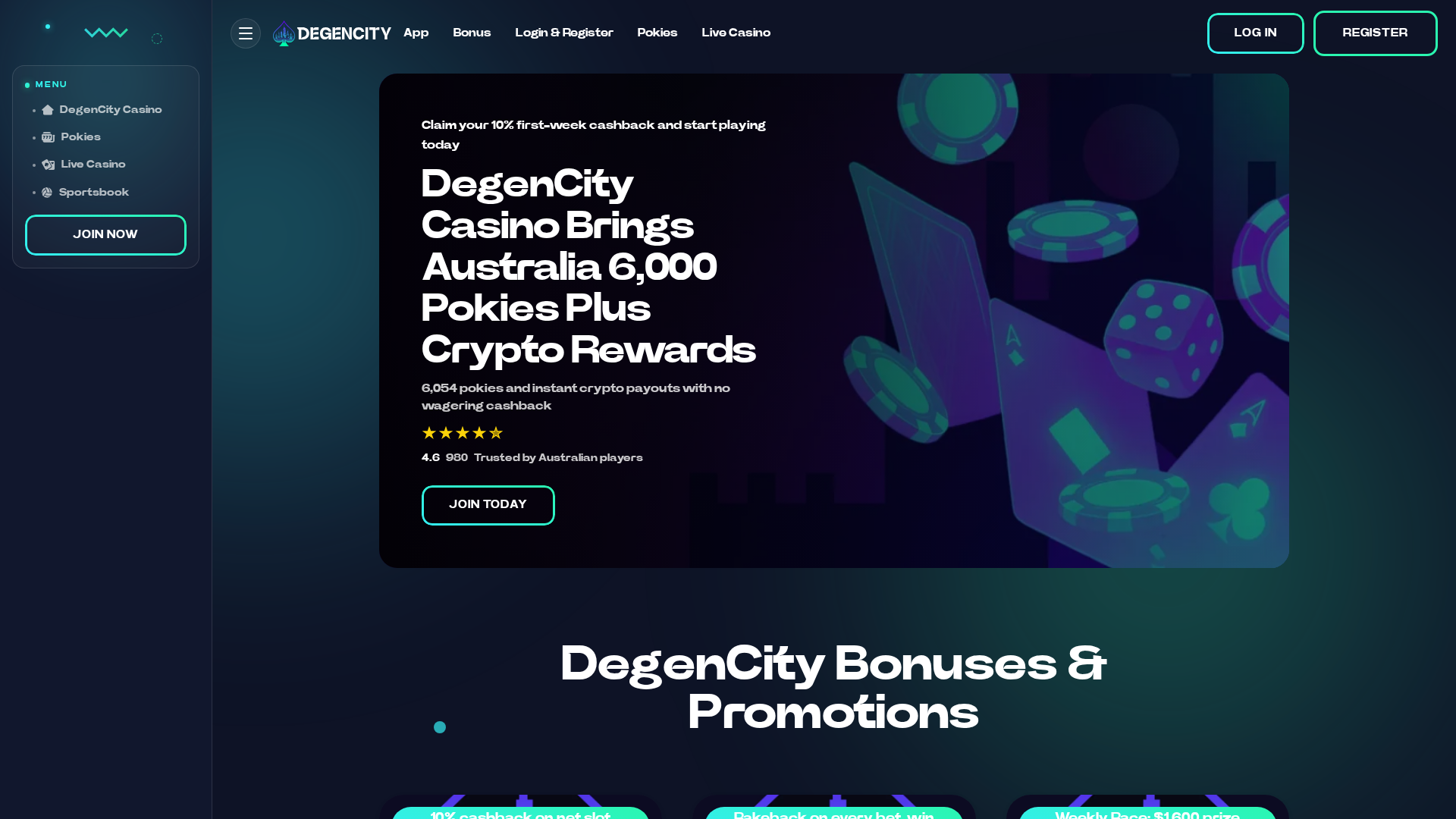 Screenshot of degencitycasino.org
