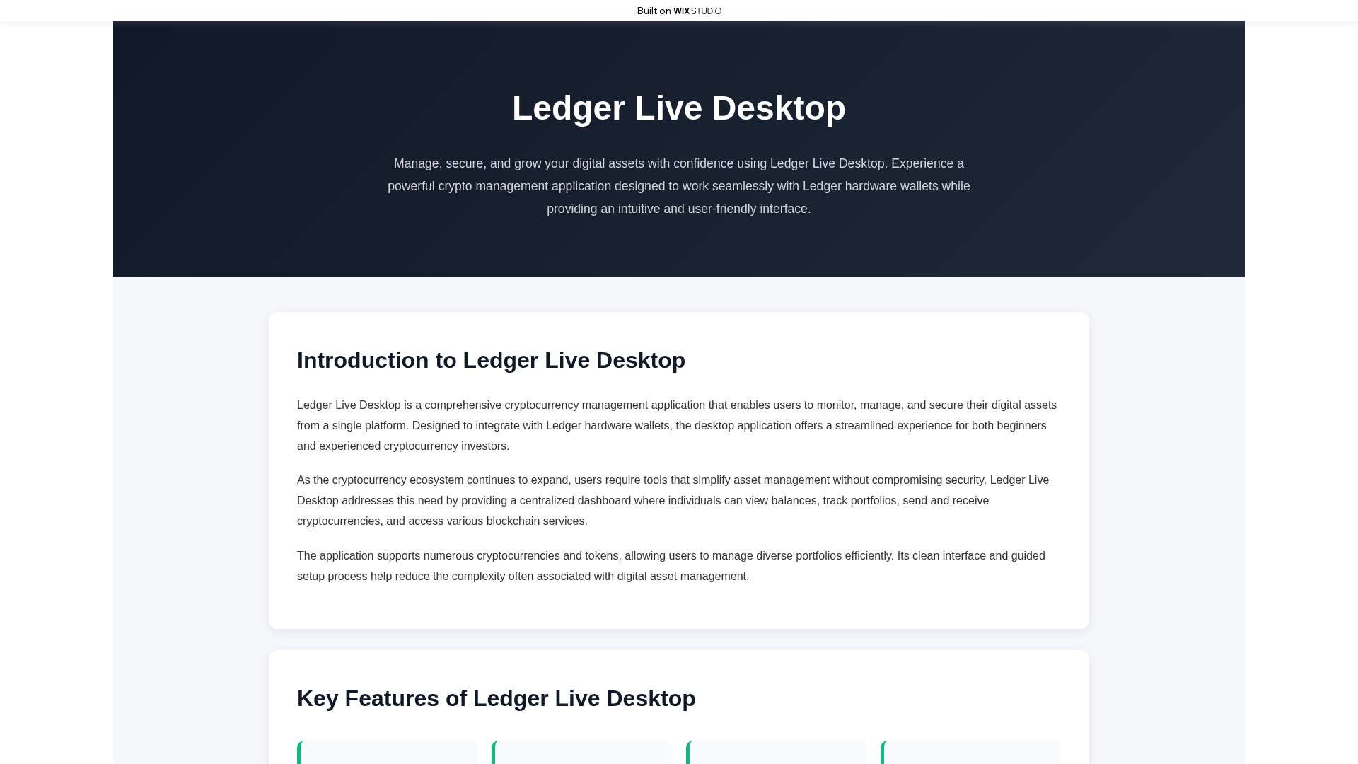 Screenshot of desktop-lives-ledgrs.wixstudio.com