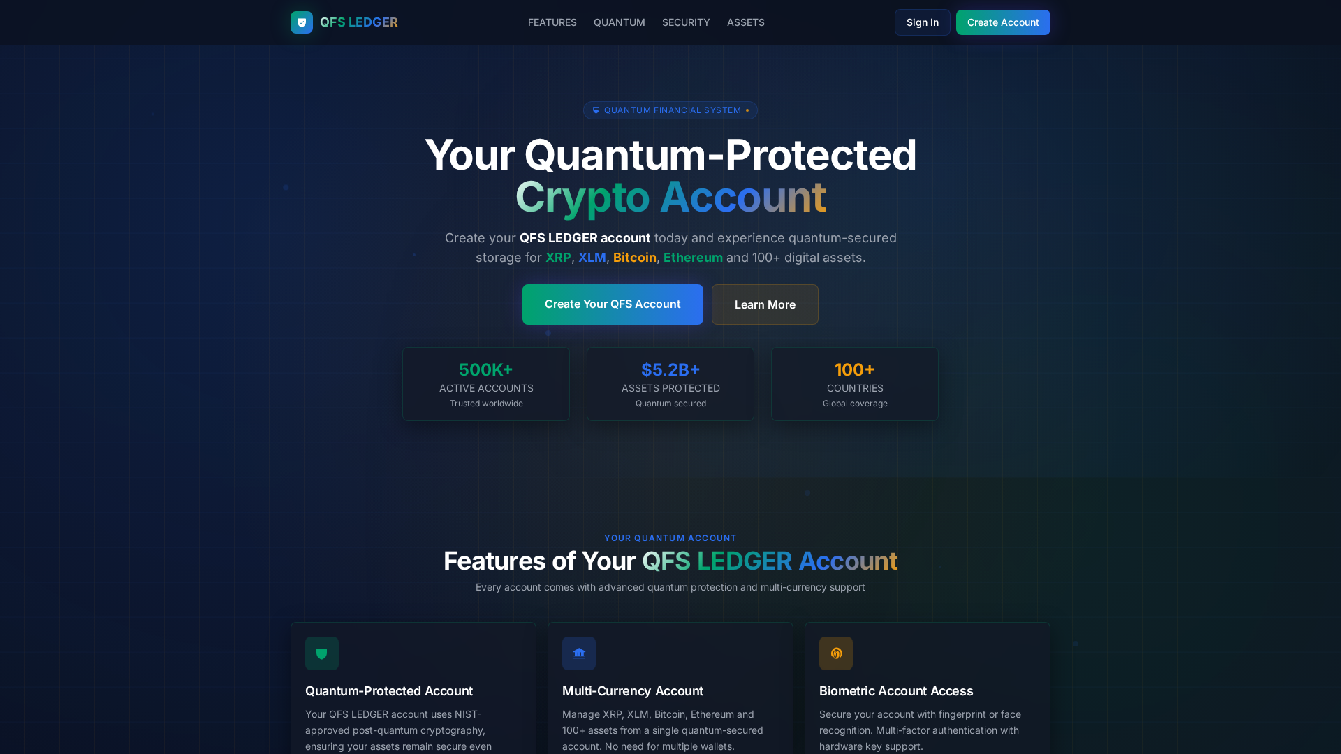 Screenshot of qfs-ledger.io