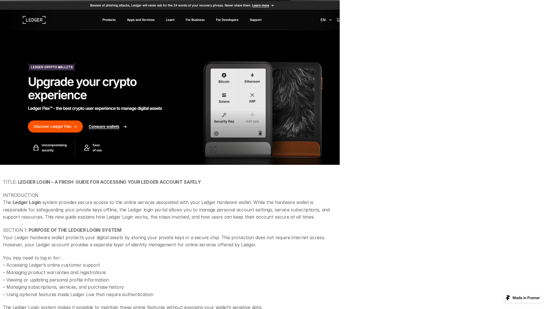 Screenshot of ledgarlive.framer.media