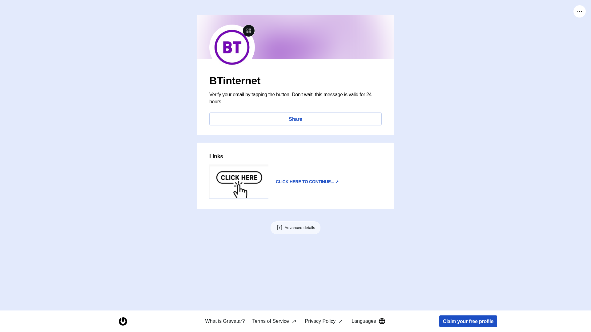 Screenshot of gravatar.com