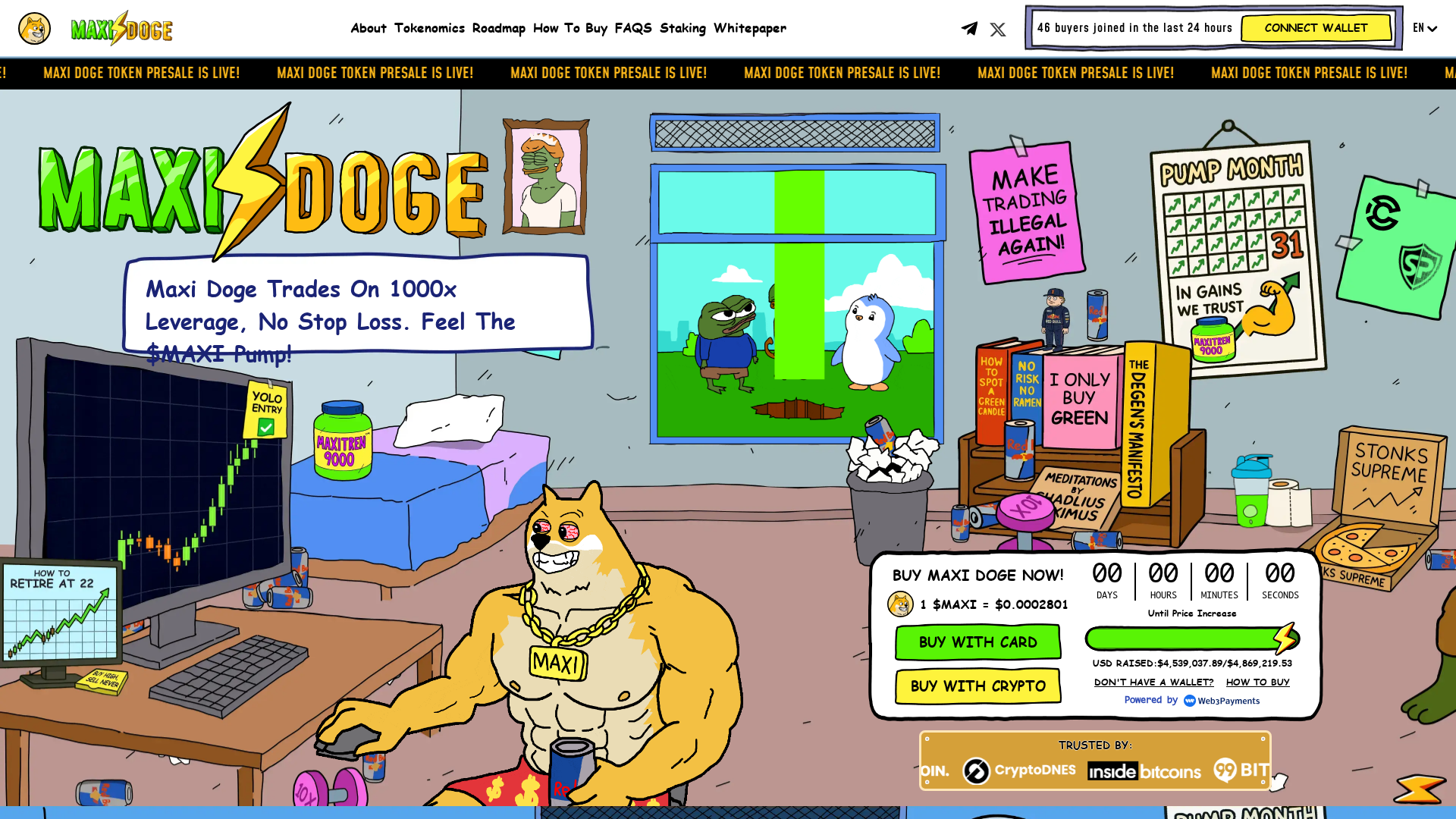 Screenshot of maxidoge-app.pages.dev