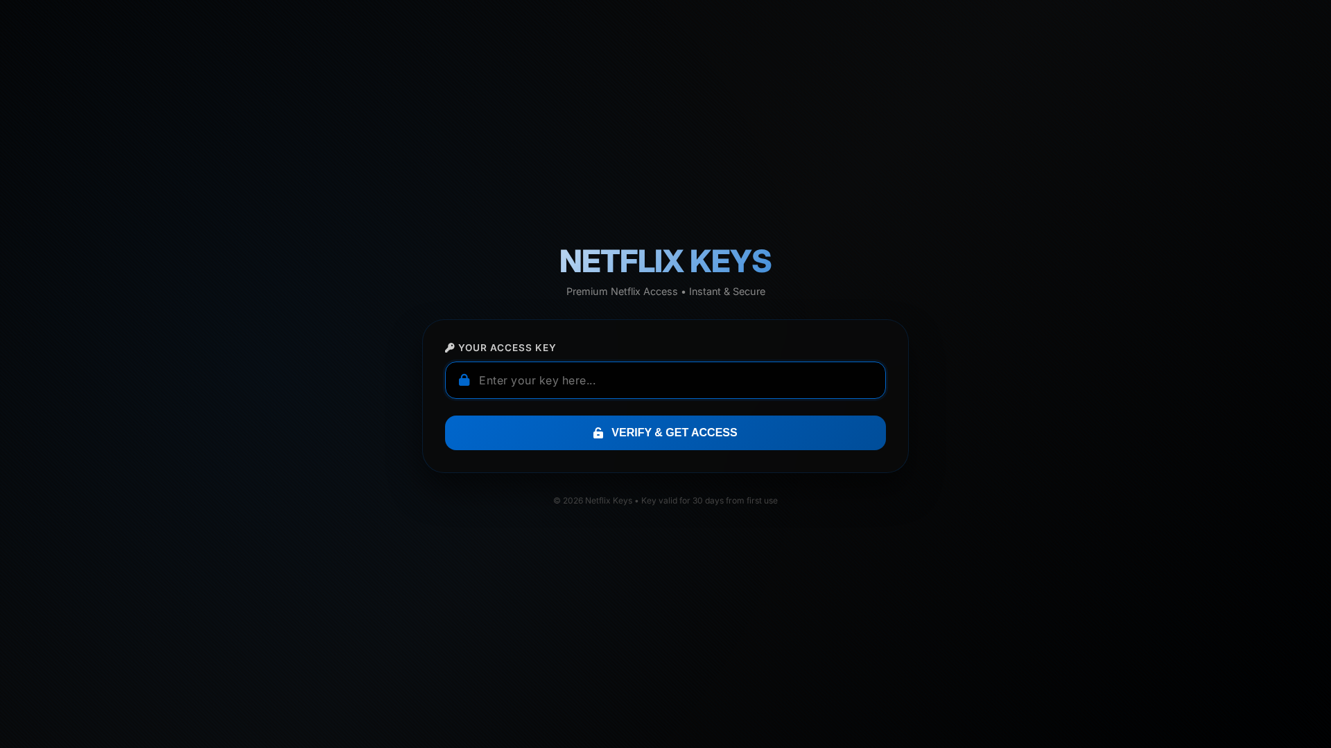 Screenshot of netflixkeys.xyz