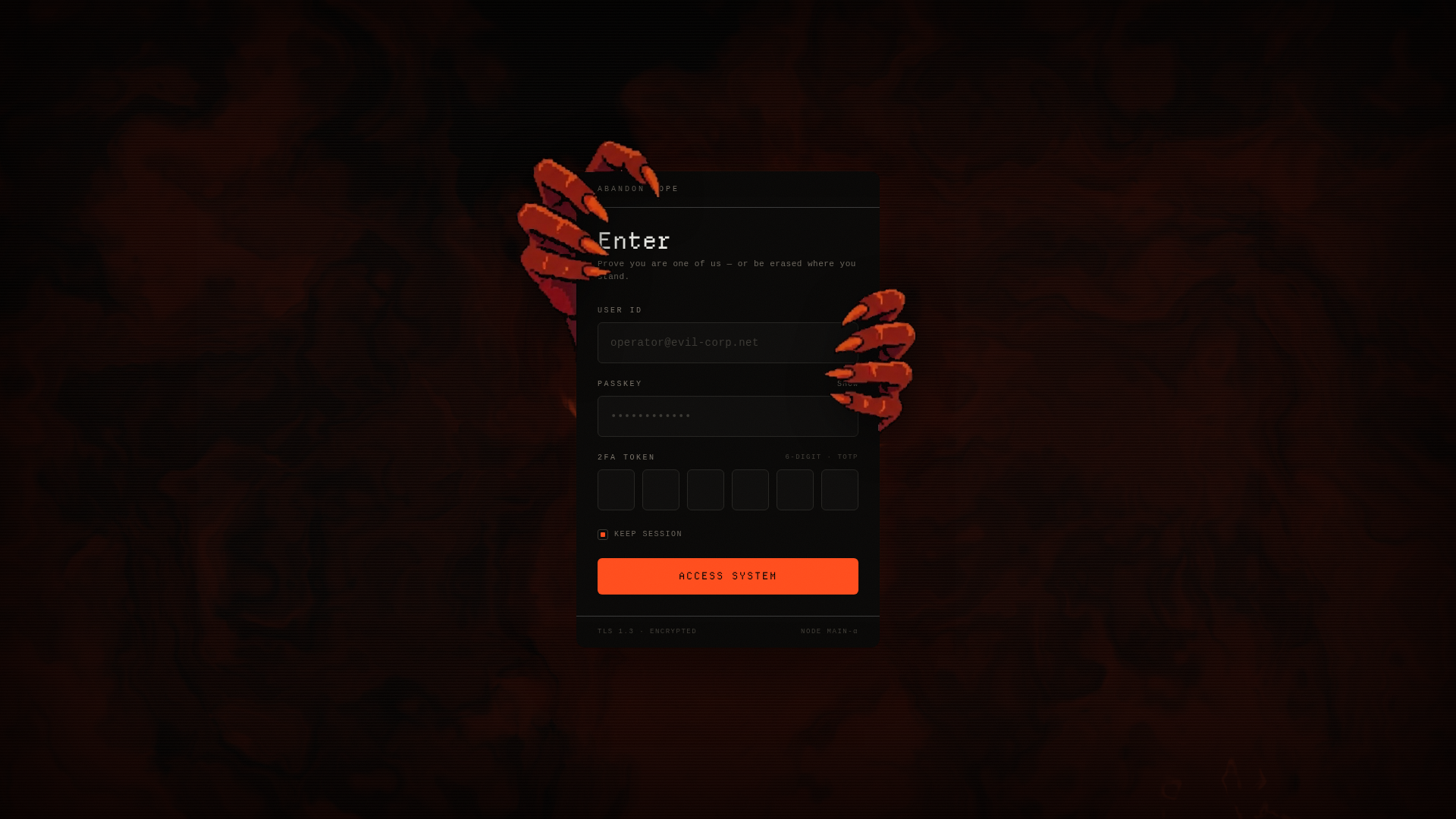 Screenshot of evil-corp.app