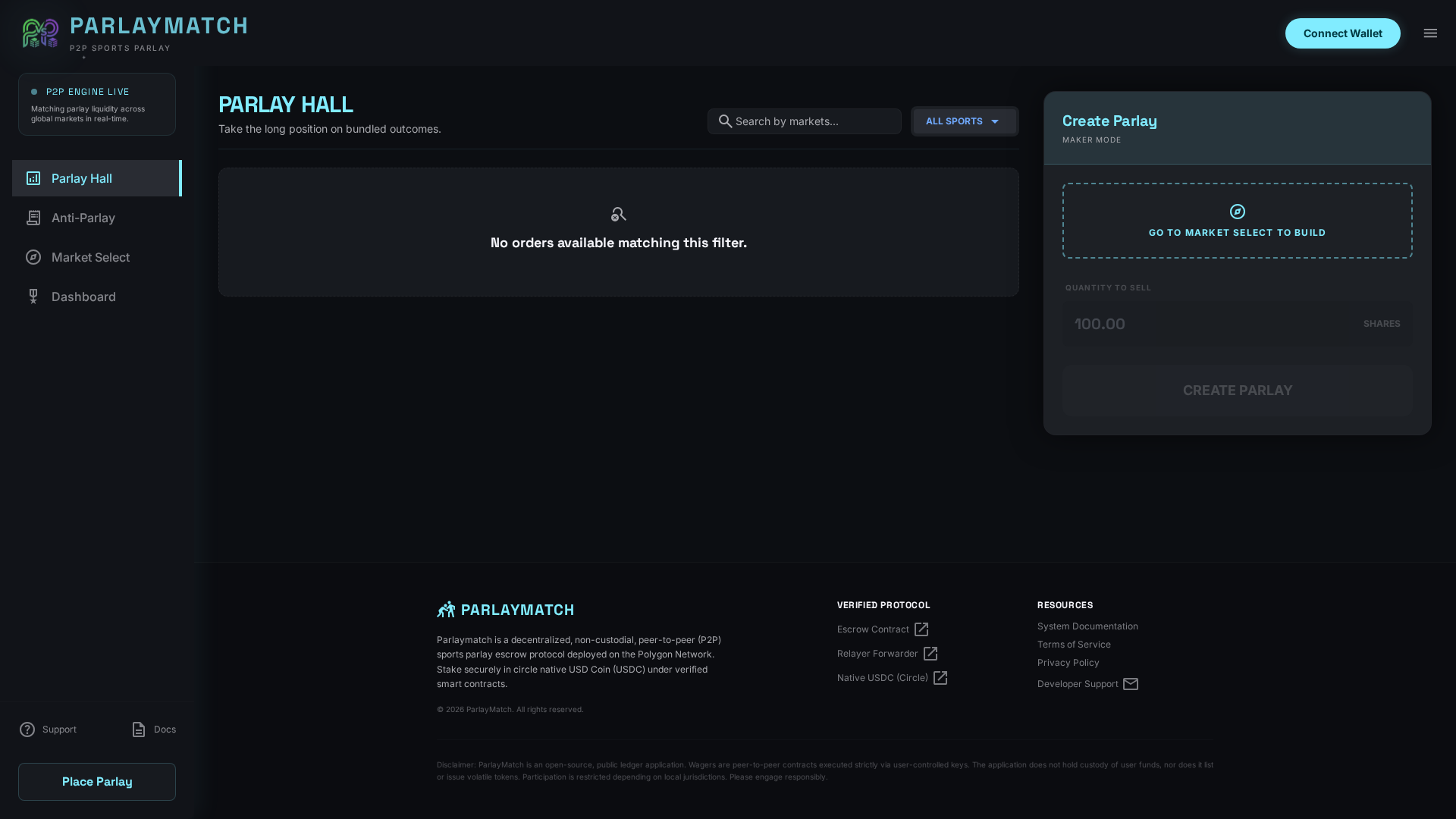 Screenshot of parlaymatch.io
