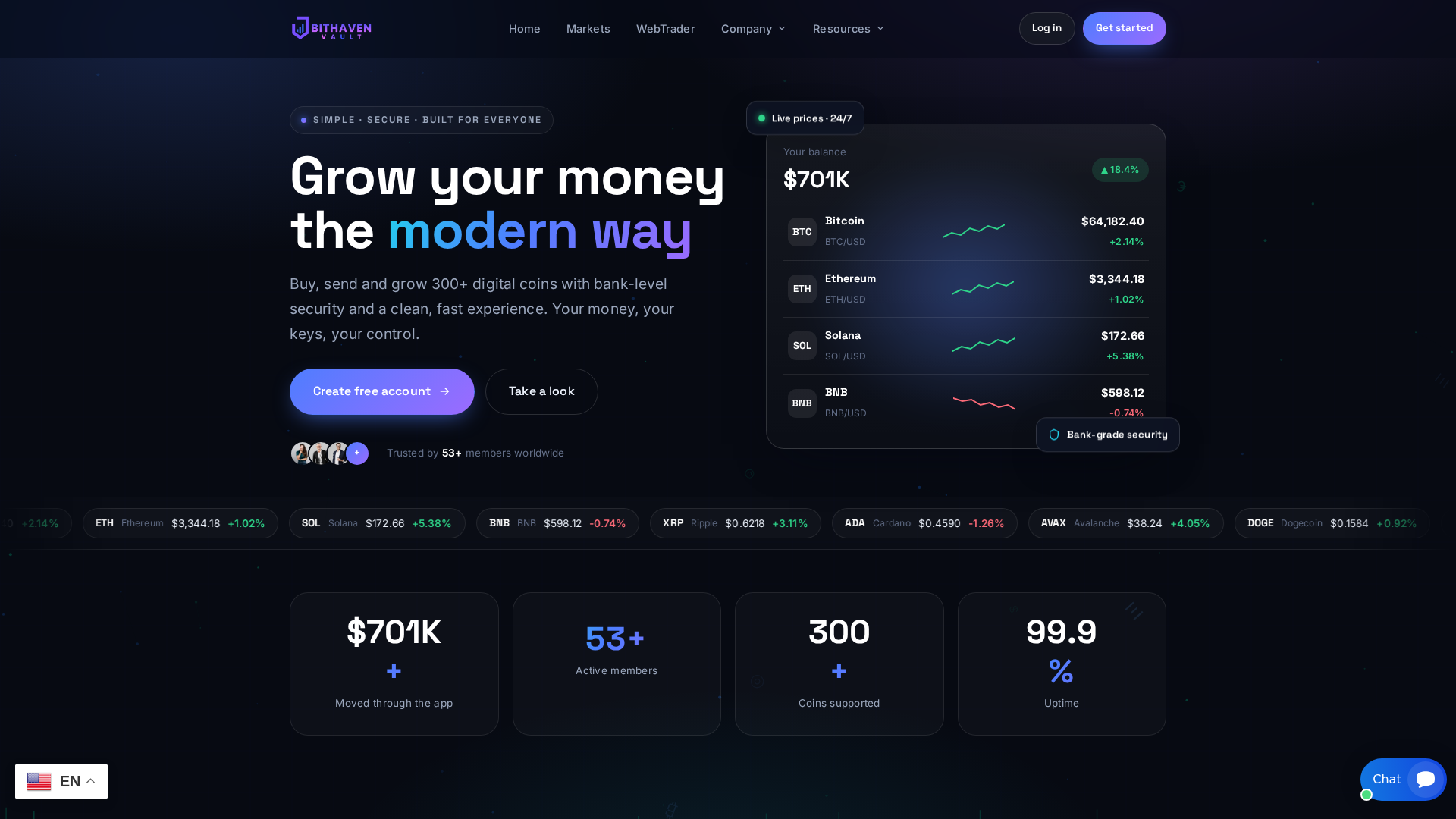 Screenshot of bithaven-vault.com