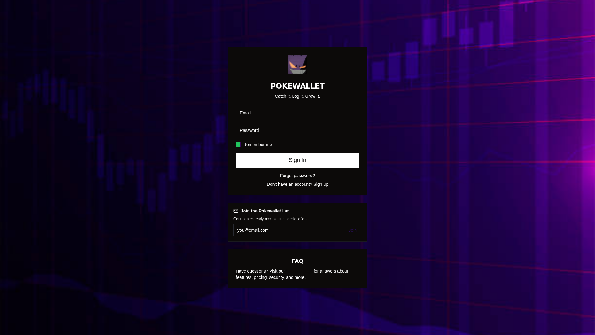 Screenshot of pokewallet.live