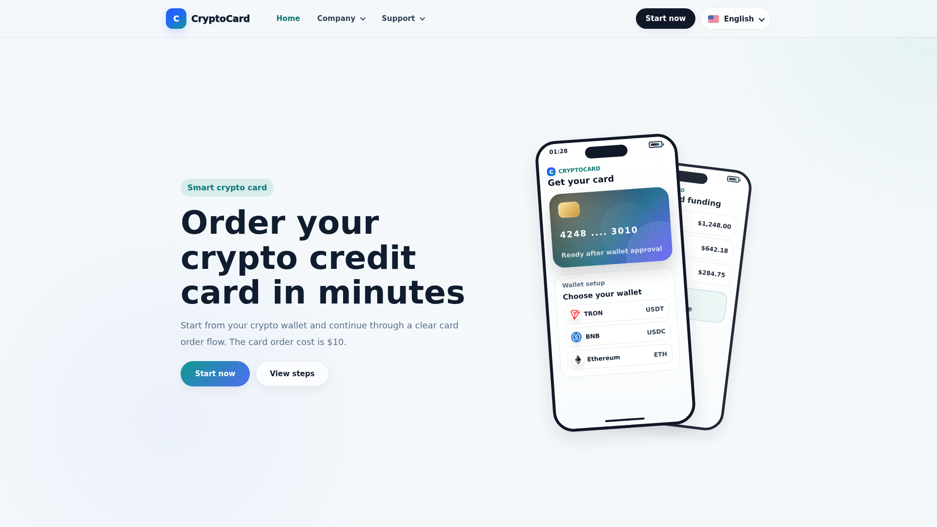 Screenshot of crypto-cardwallet.com