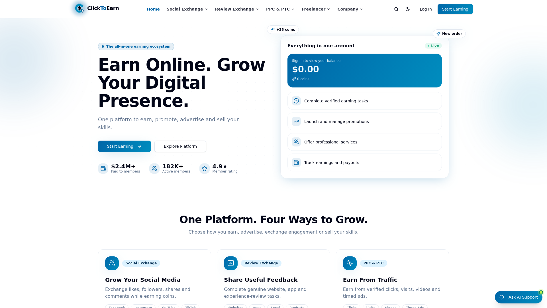 Screenshot of clicktoearn.uk
