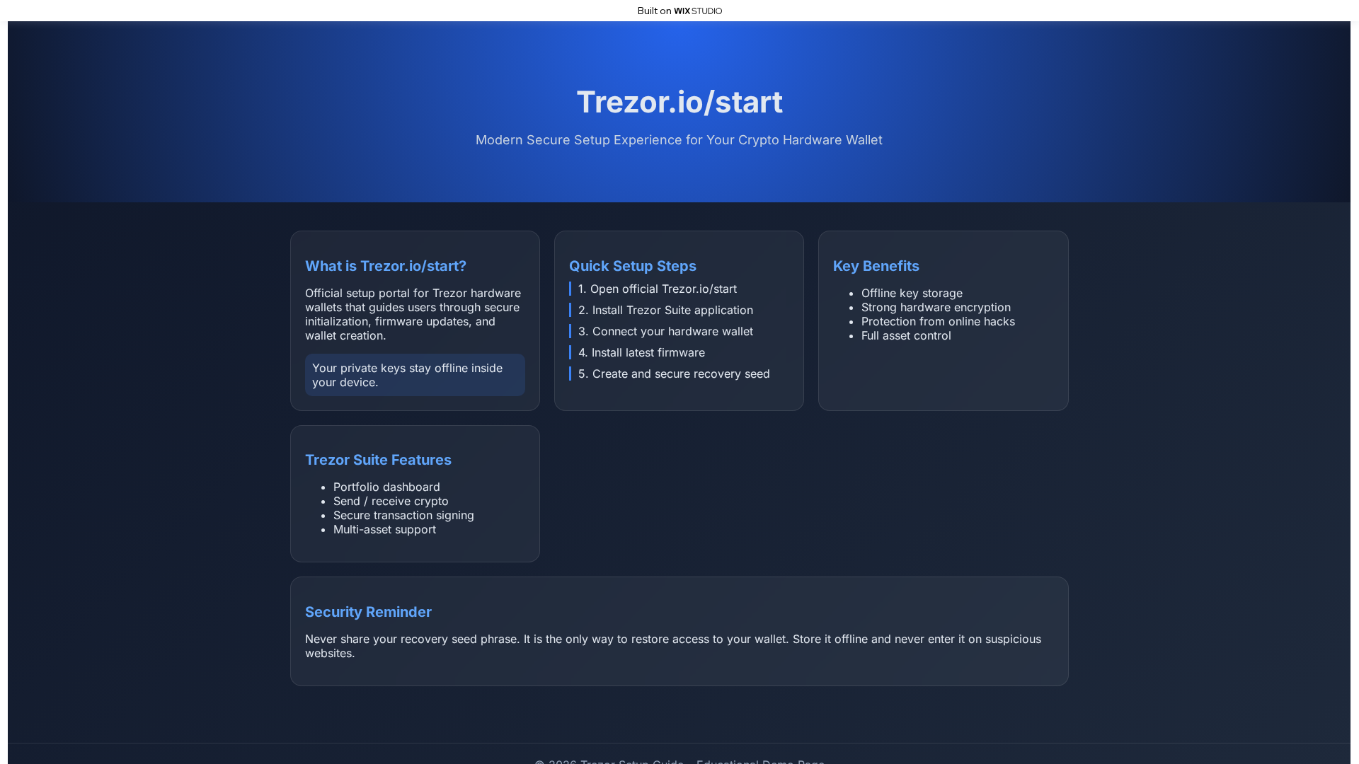 Screenshot of portal-iostart.wixstudio.com