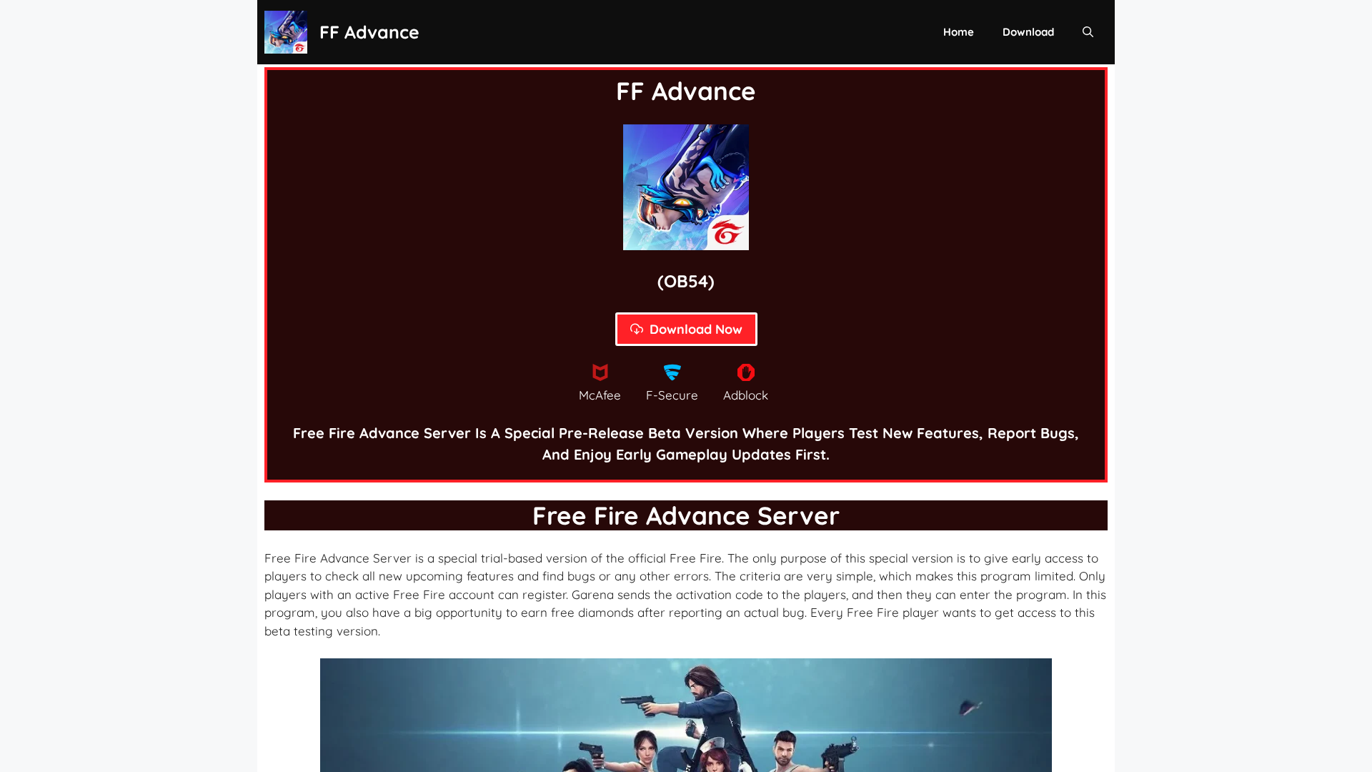 Screenshot of freefireadvance.com.co