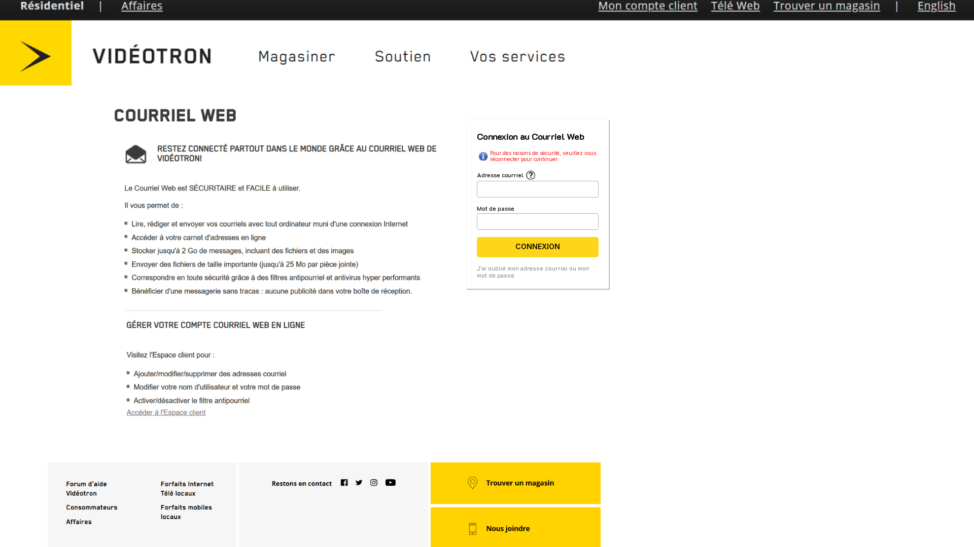 Screenshot of courrielweb-videotron-login-68463863-videotronn.framer.website