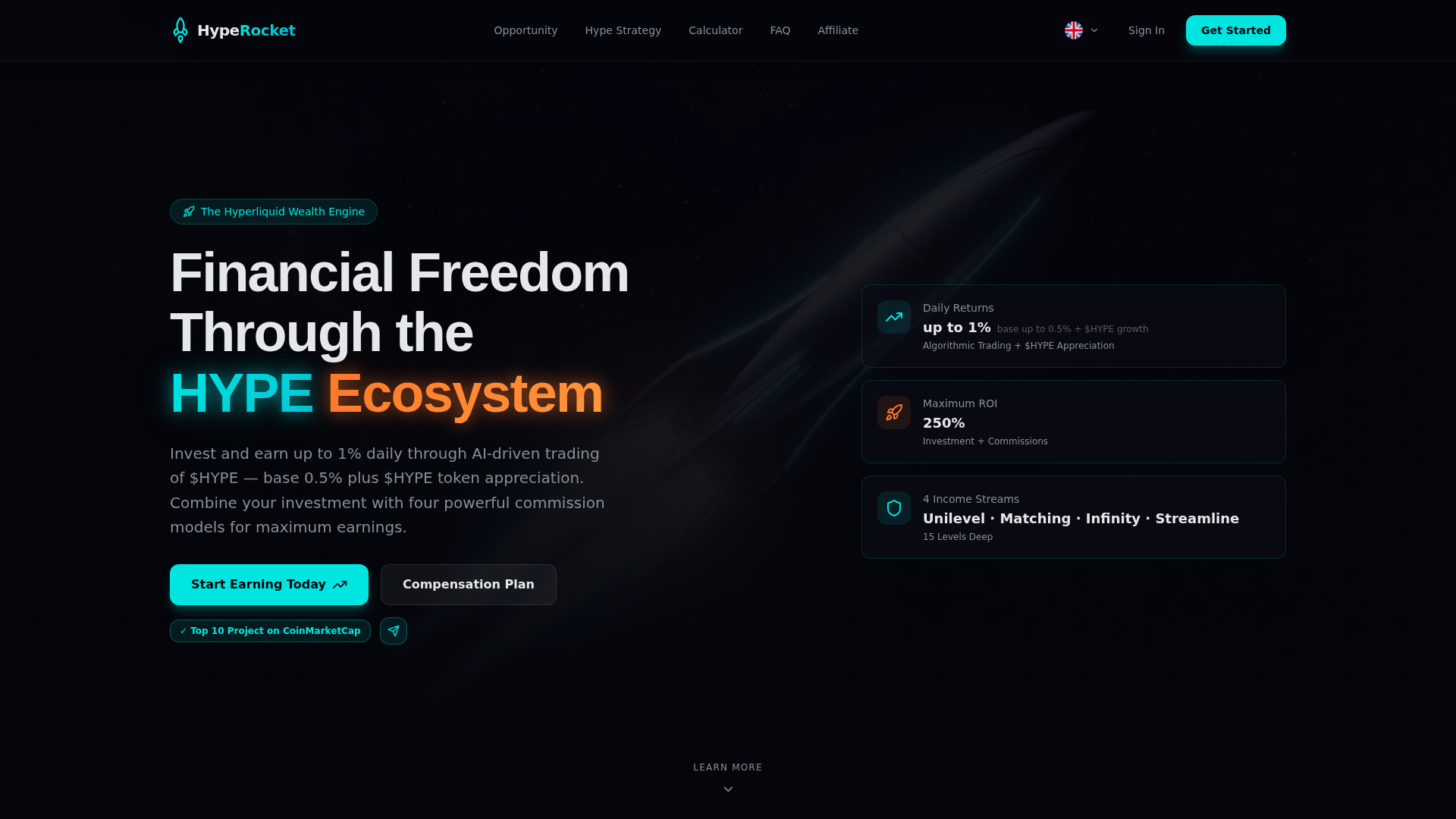 Screenshot of hyperocket.io