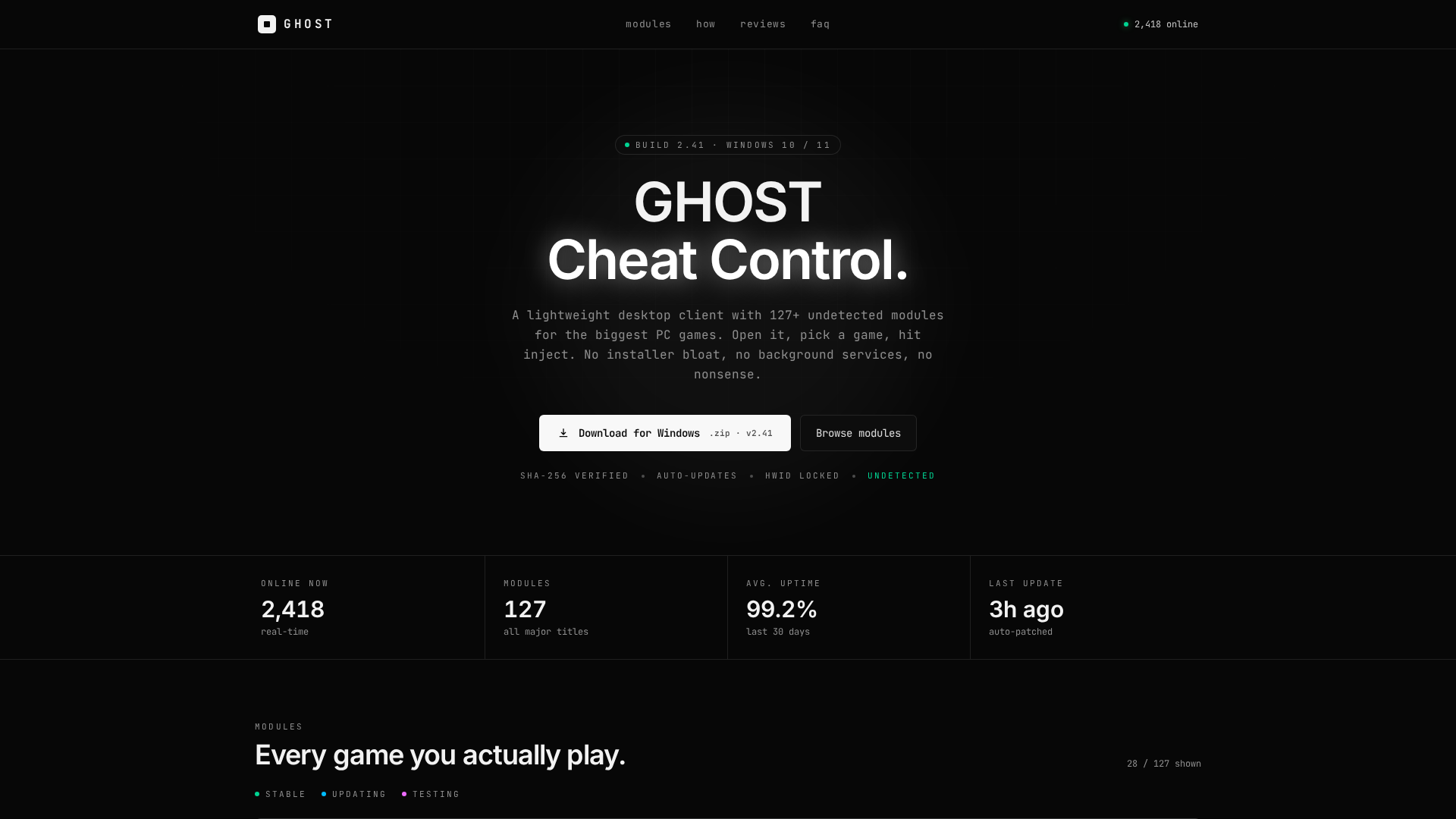 Screenshot of ghost-loader.com