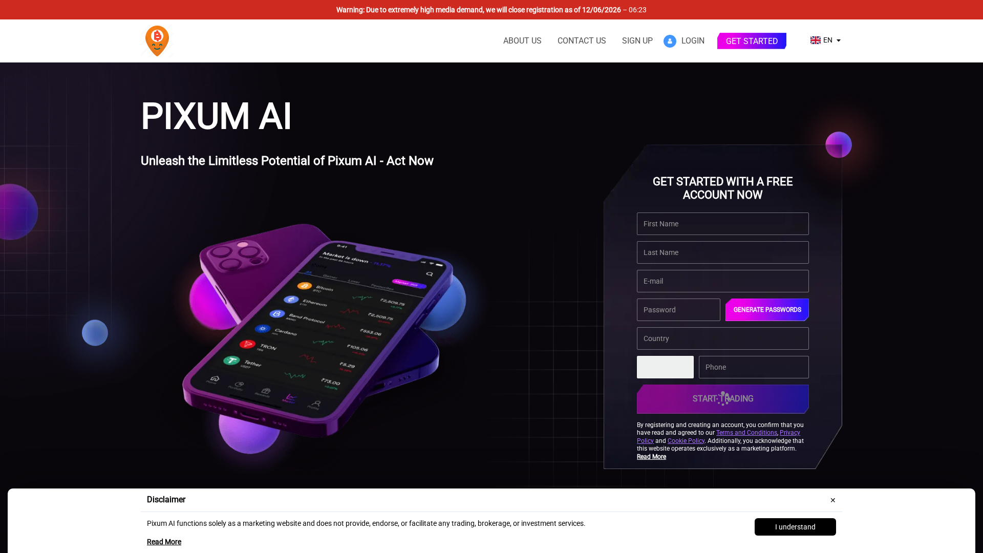 Screenshot of pixumaiapp-com-one.financecryptoworld.com