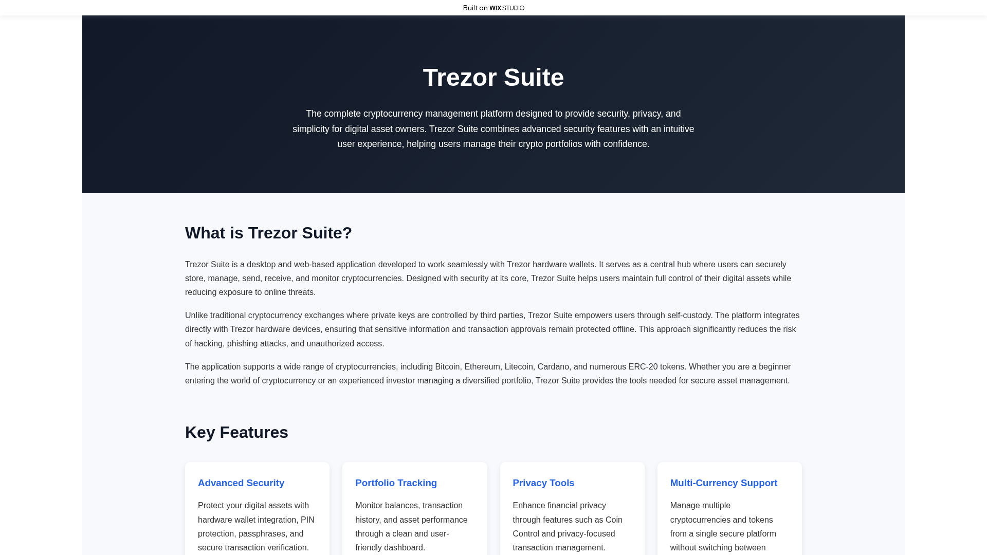 Screenshot of page-appssuites.wixstudio.com