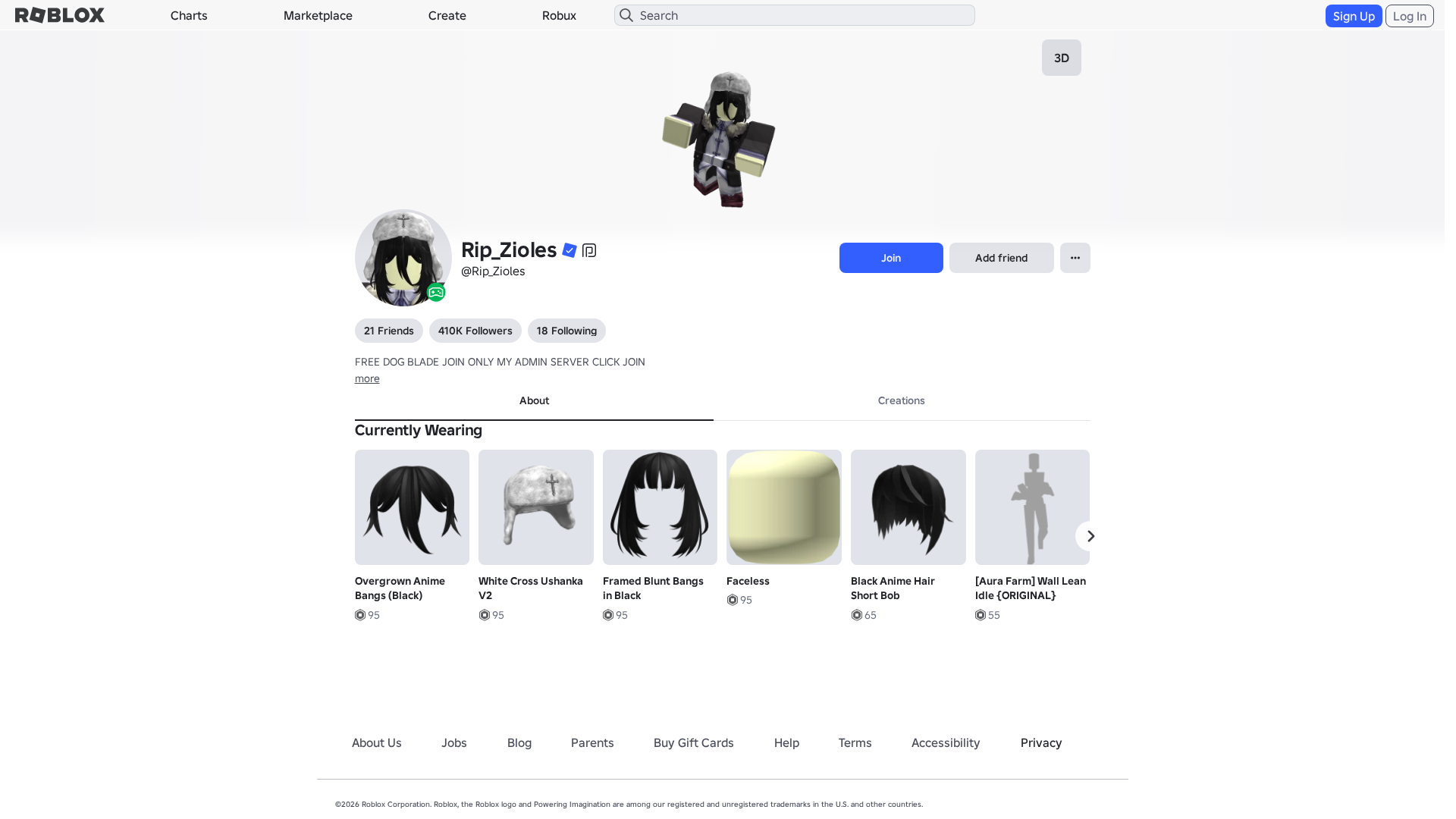 Screenshot of www.roblox.com.ml