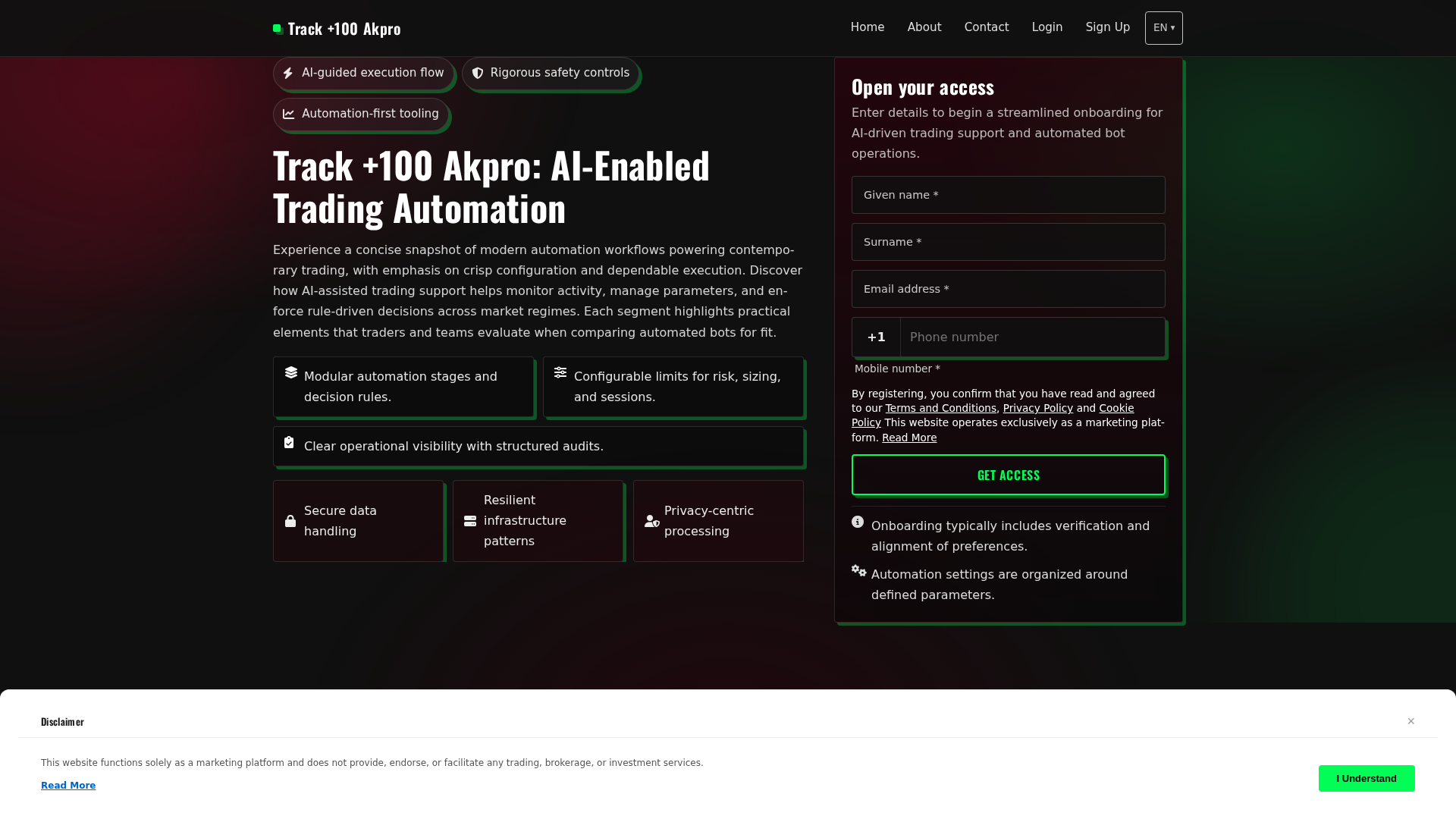 Screenshot of track100akpro.com