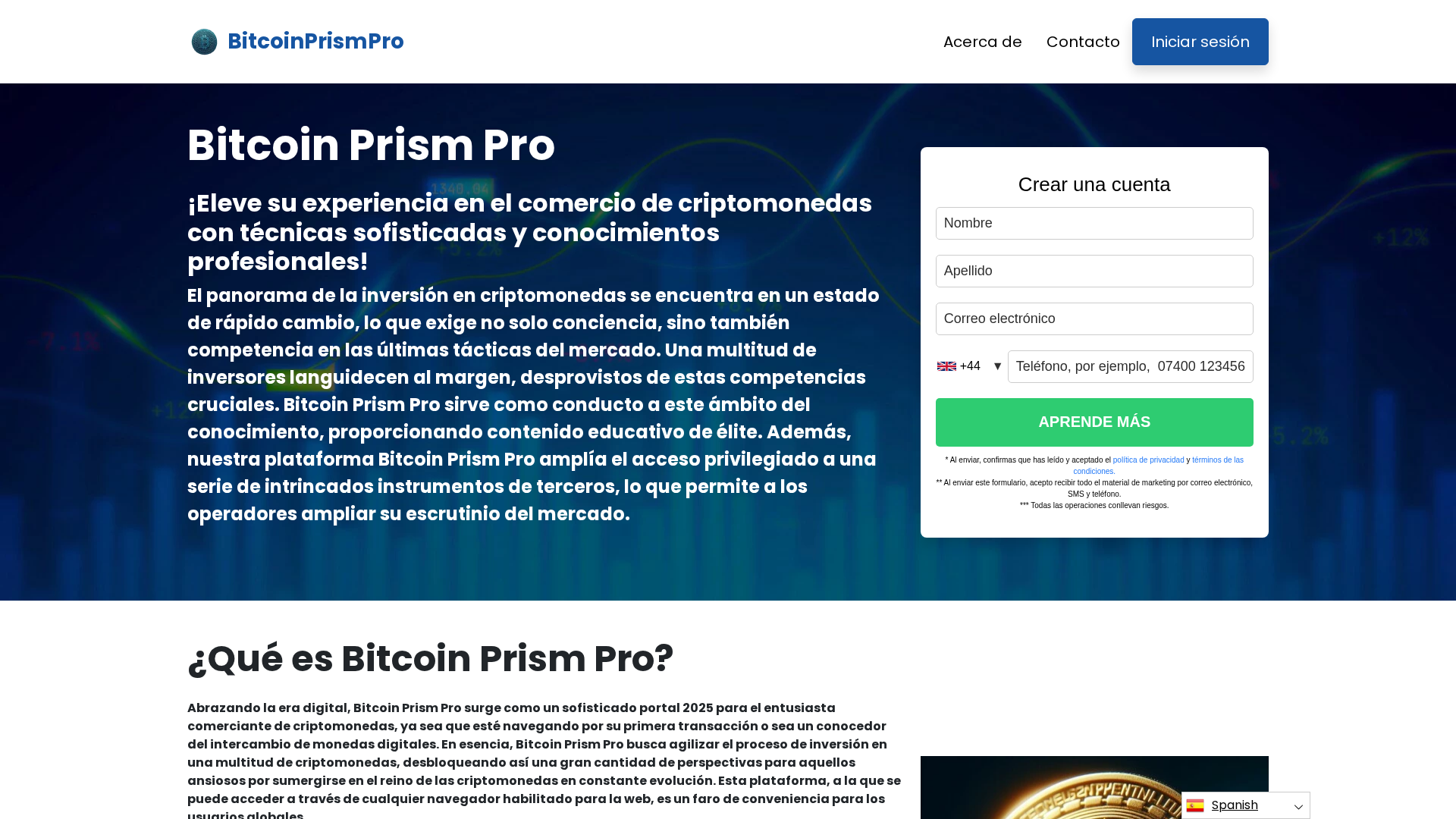 Screenshot of bitcoinprismpro.app