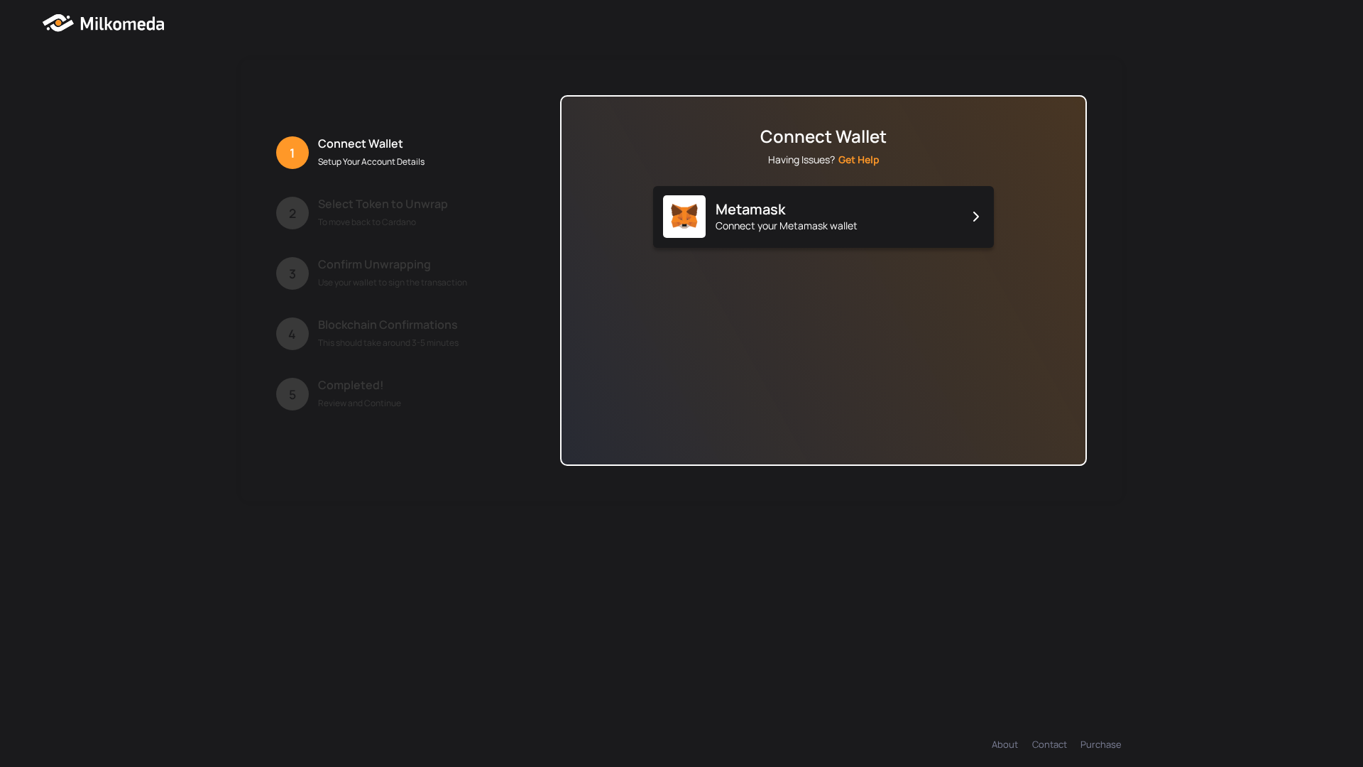 Screenshot of milkomeda-bridge-webpage.pages.dev