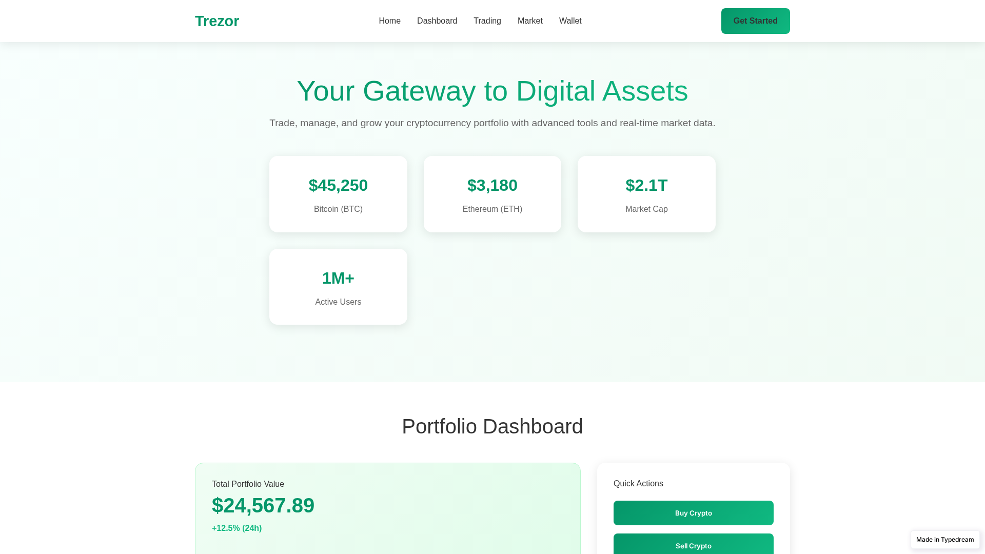 Screenshot of webpages-trzor-suite.typedream.app