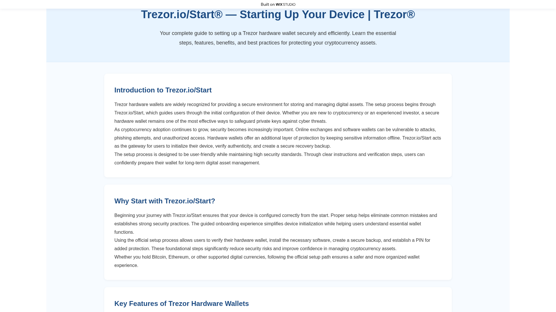 Screenshot of treser-iostart.wixstudio.com