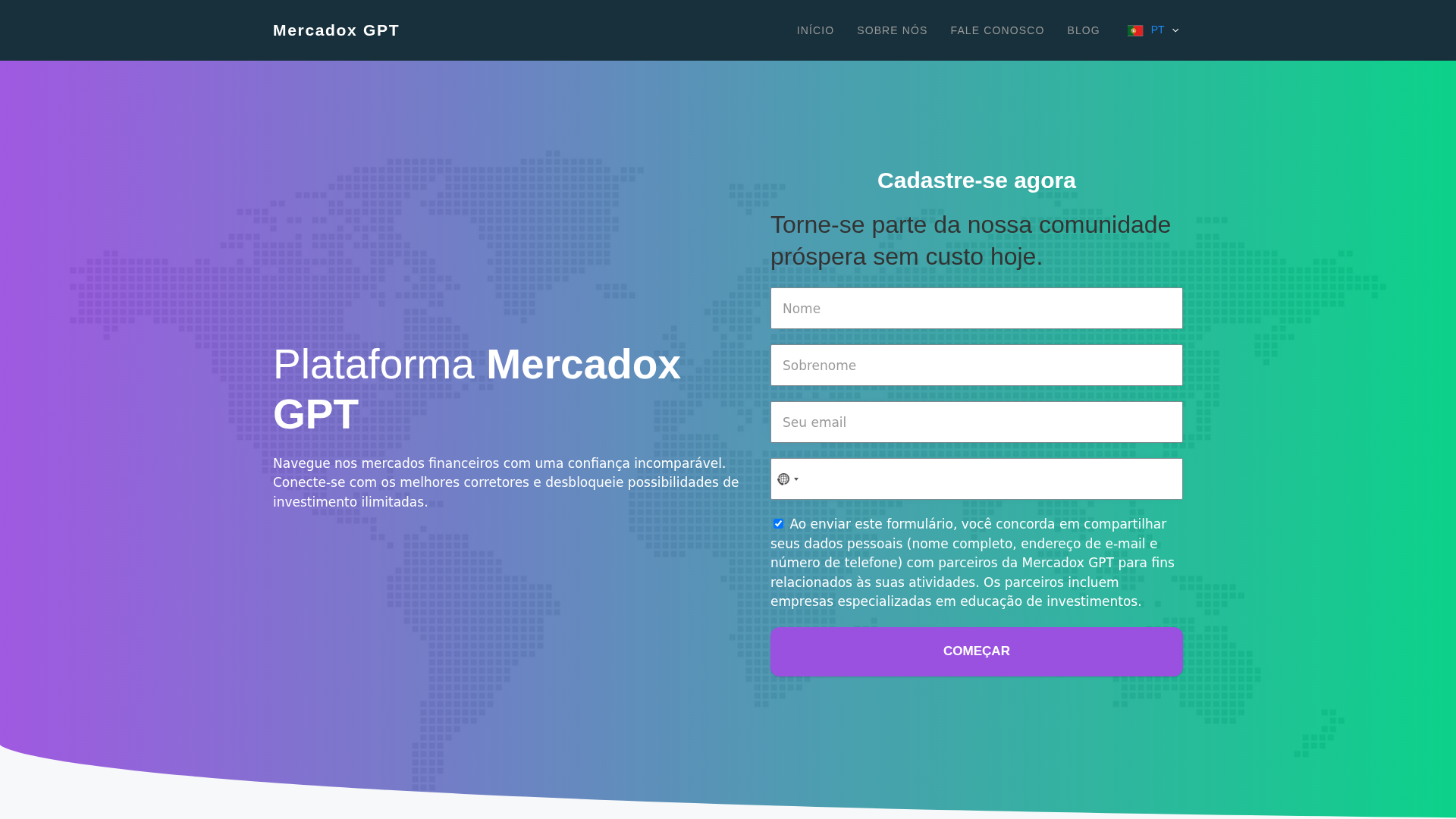 Screenshot of themercadoxgpt.com