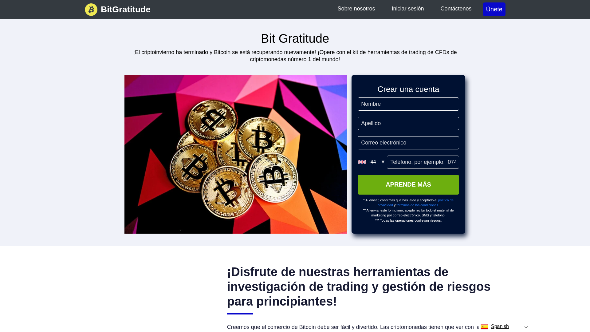 Screenshot of bitgratitude.app