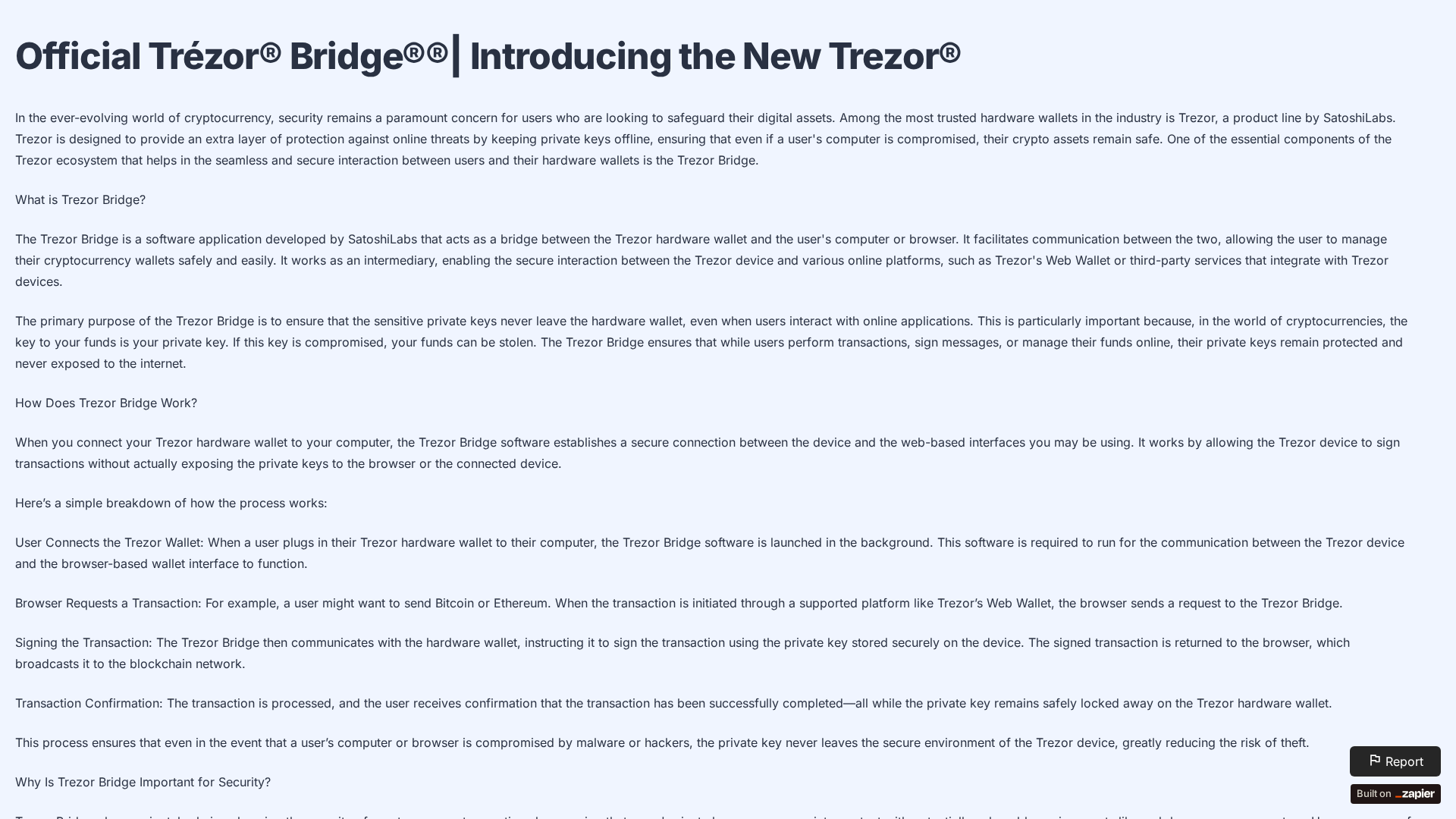 Screenshot of trzor-brige.zapier.app