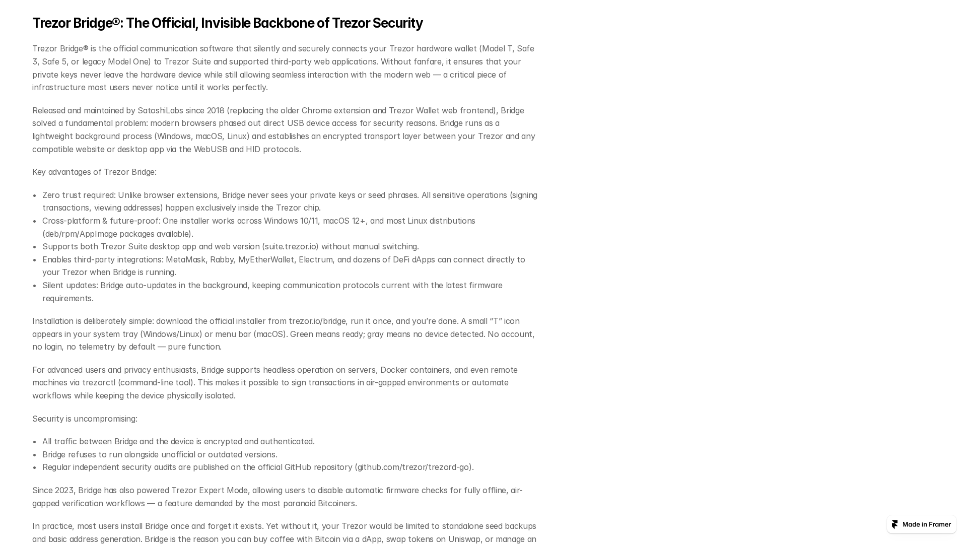 Screenshot of brige-trzr.framer.ai