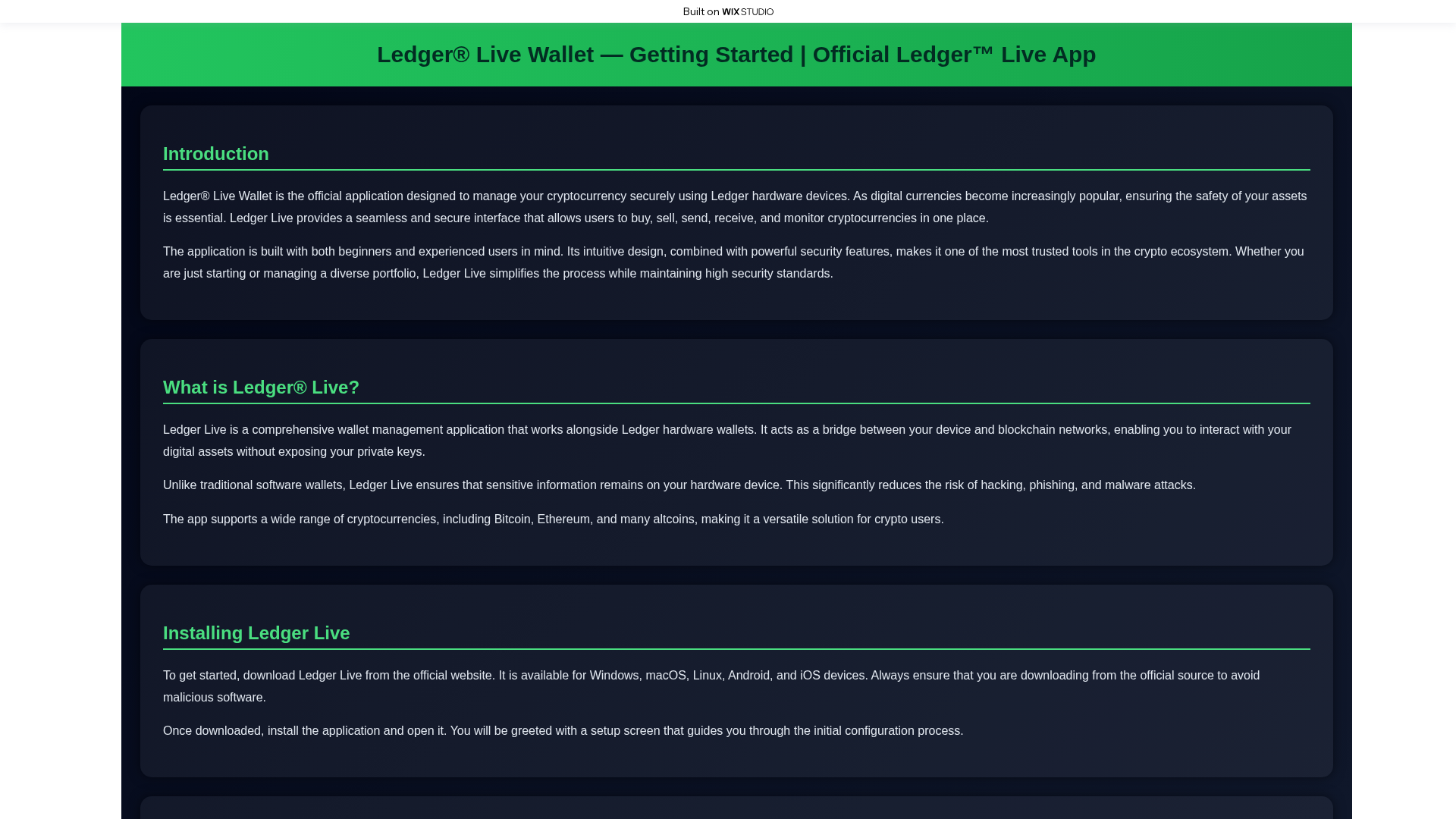 Screenshot of startsledgor.wixstudio.com