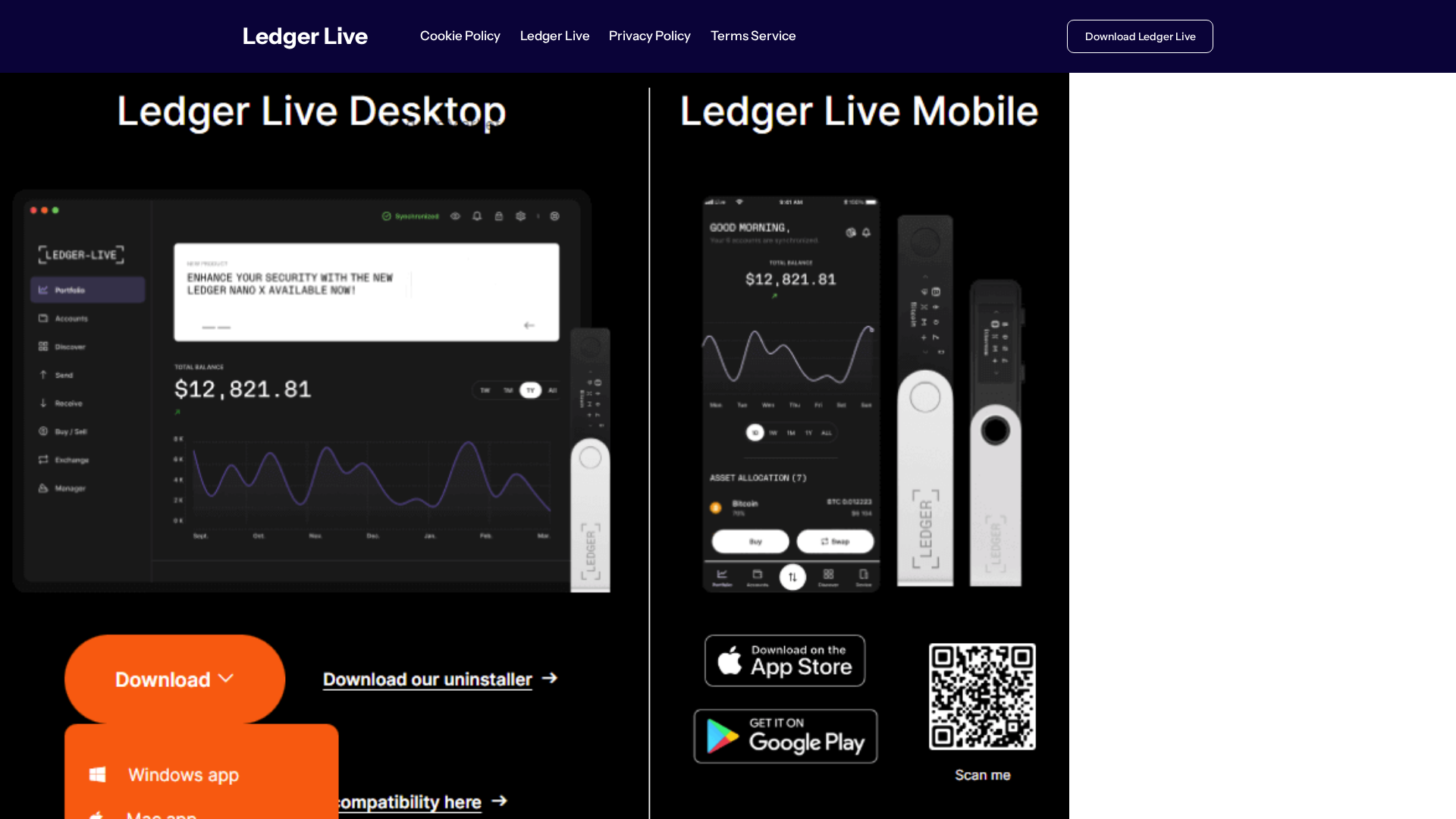 Screenshot of ledgerrlive.com