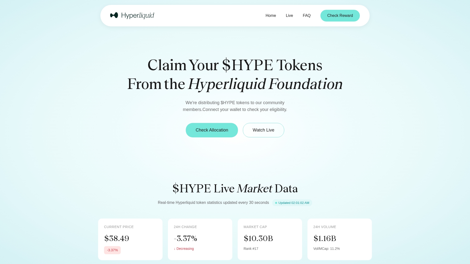 Screenshot of hyperliqdrop.com