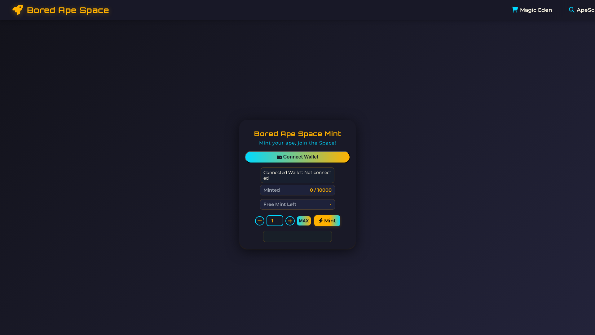 Screenshot of boredapespace.pages.dev