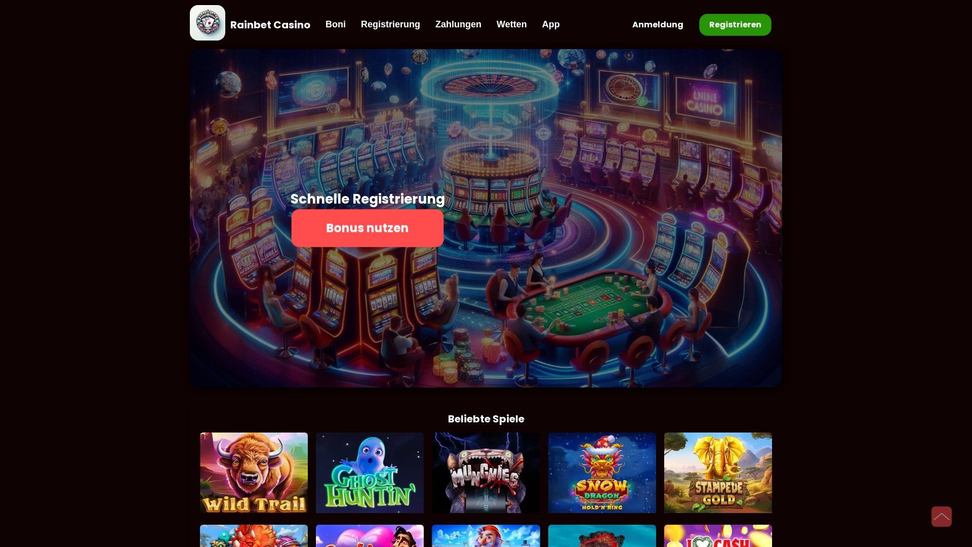 Screenshot of rainbetcasinoonline.de