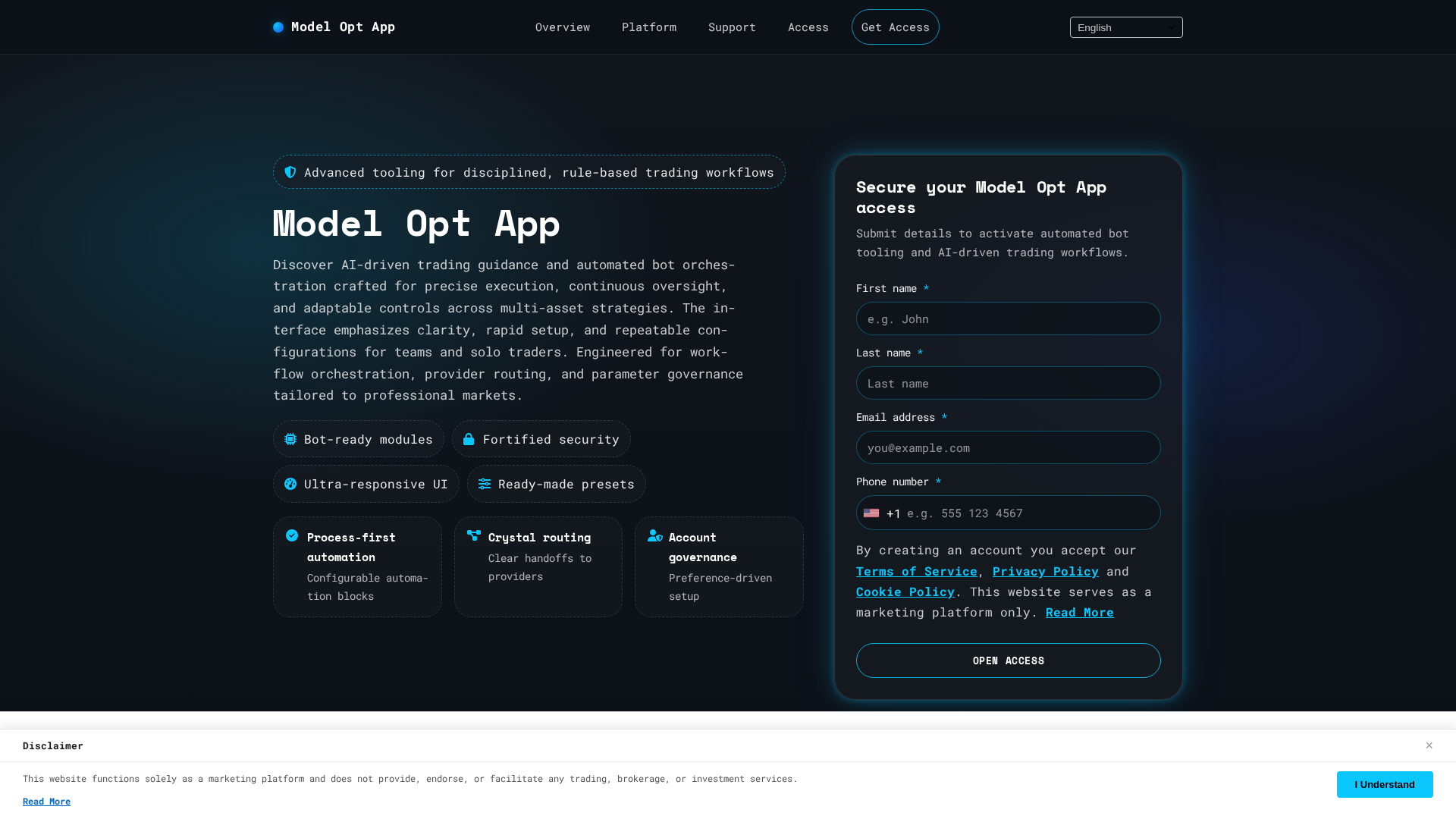 Screenshot of modeloptapp.shop