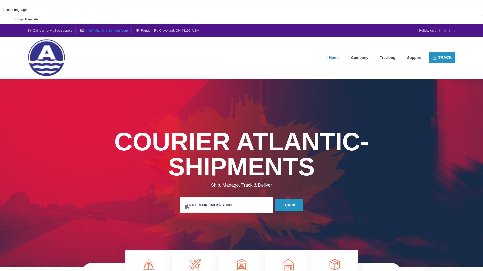 Screenshot of atlantic-shipments.com