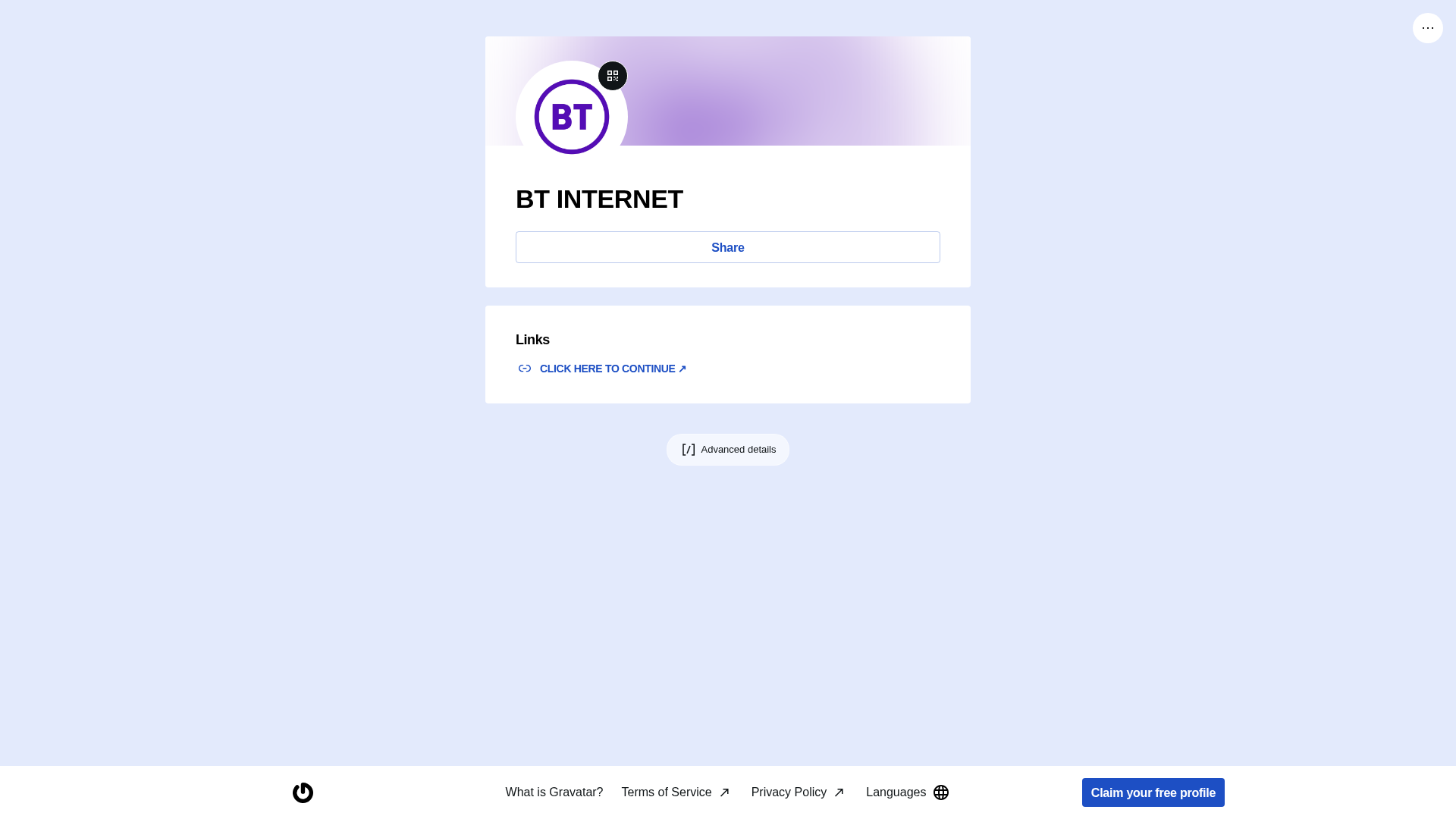 Screenshot of gravatar.com