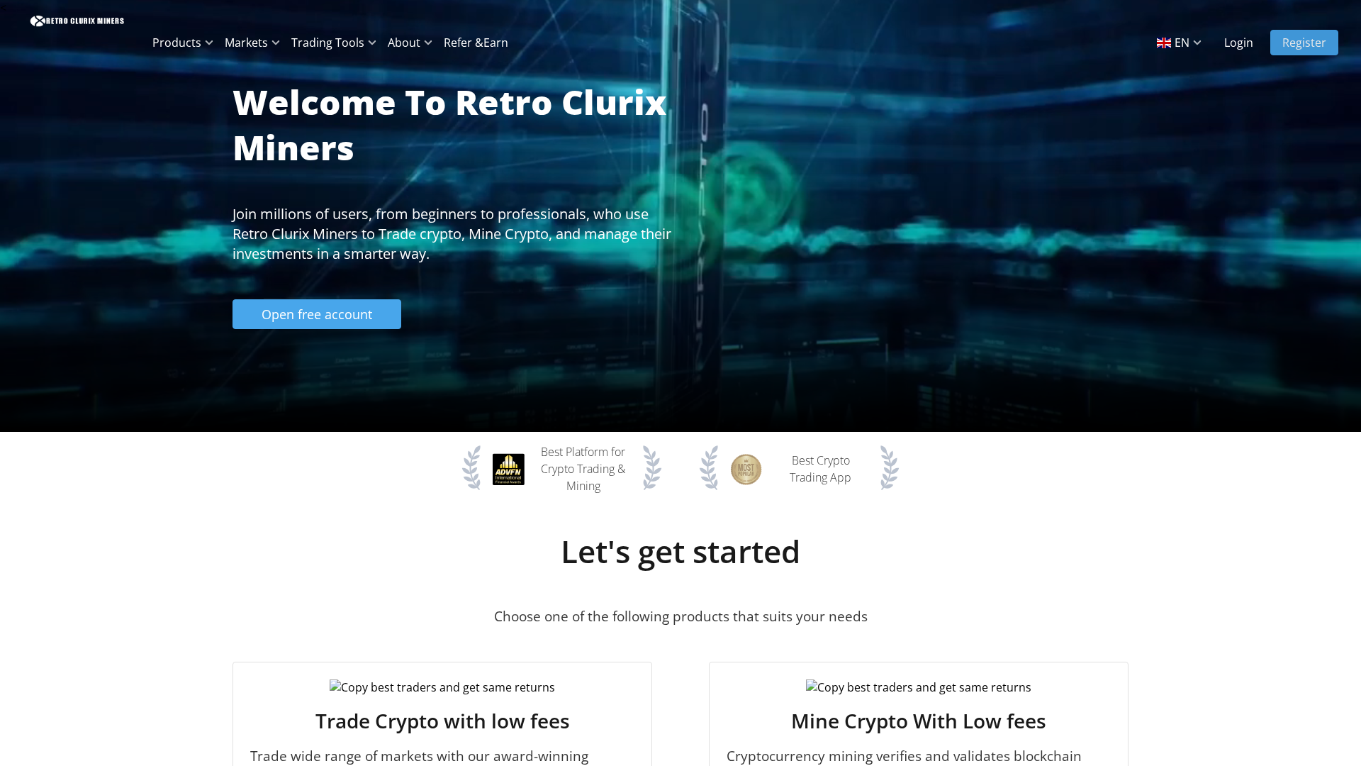 Screenshot of retrocminers.net
